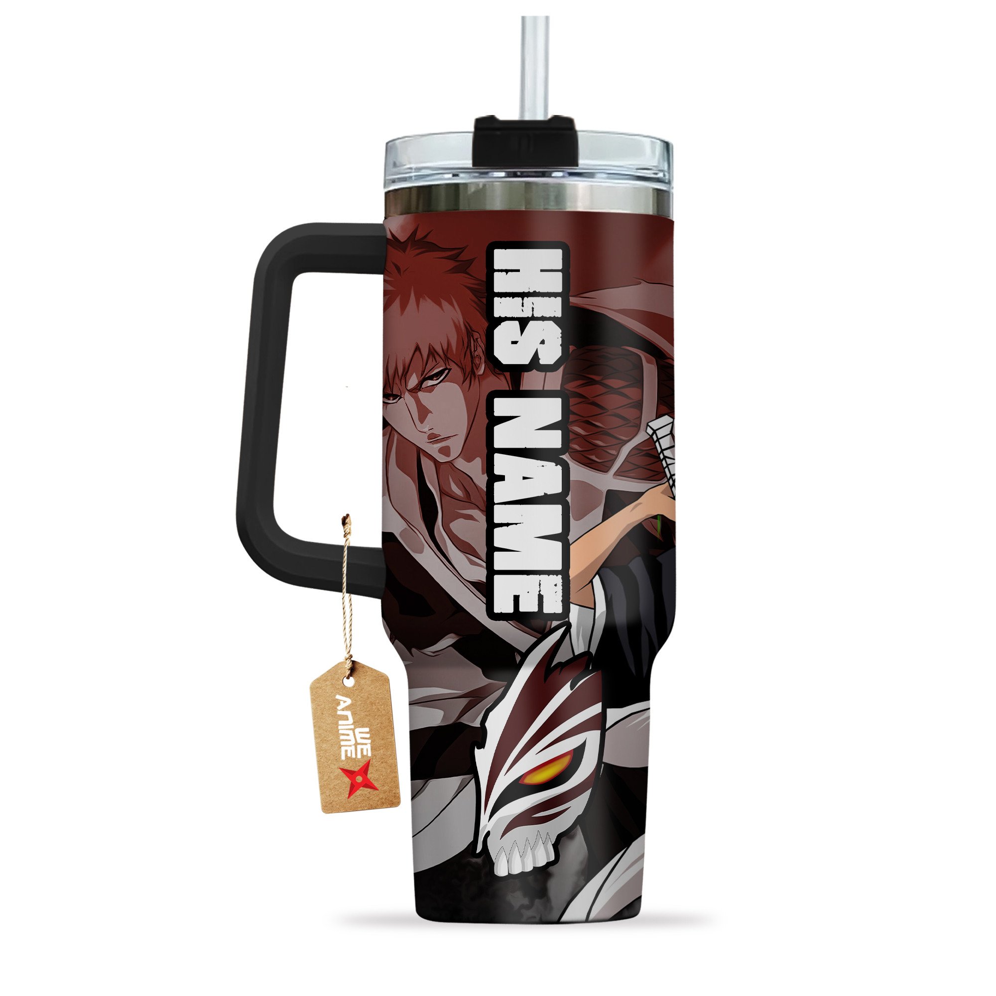 Valentine Her Ichigo Kurosaki Bleach Anime Custom Stanley Cup 40 oz 30 oz Tumbler With Handle
