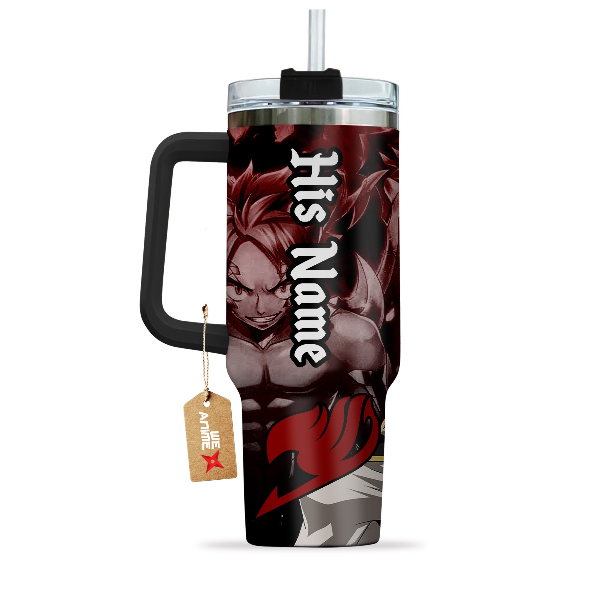 Valentine Her Natsu Dragneel Fairy Tail Anime Custom Stanley Cup 40 oz 30 oz Tumbler With Handle