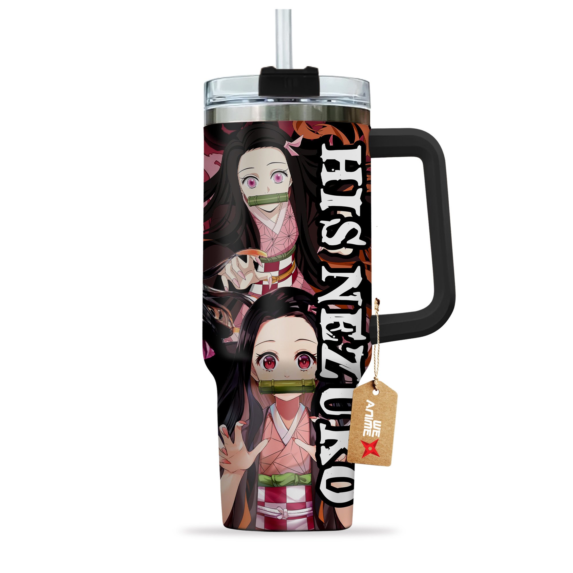 Valentine His Nezuko Kimetsu no Yaiba Anime Custom Stanley Cup 40 oz 30 oz Tumbler With Handle