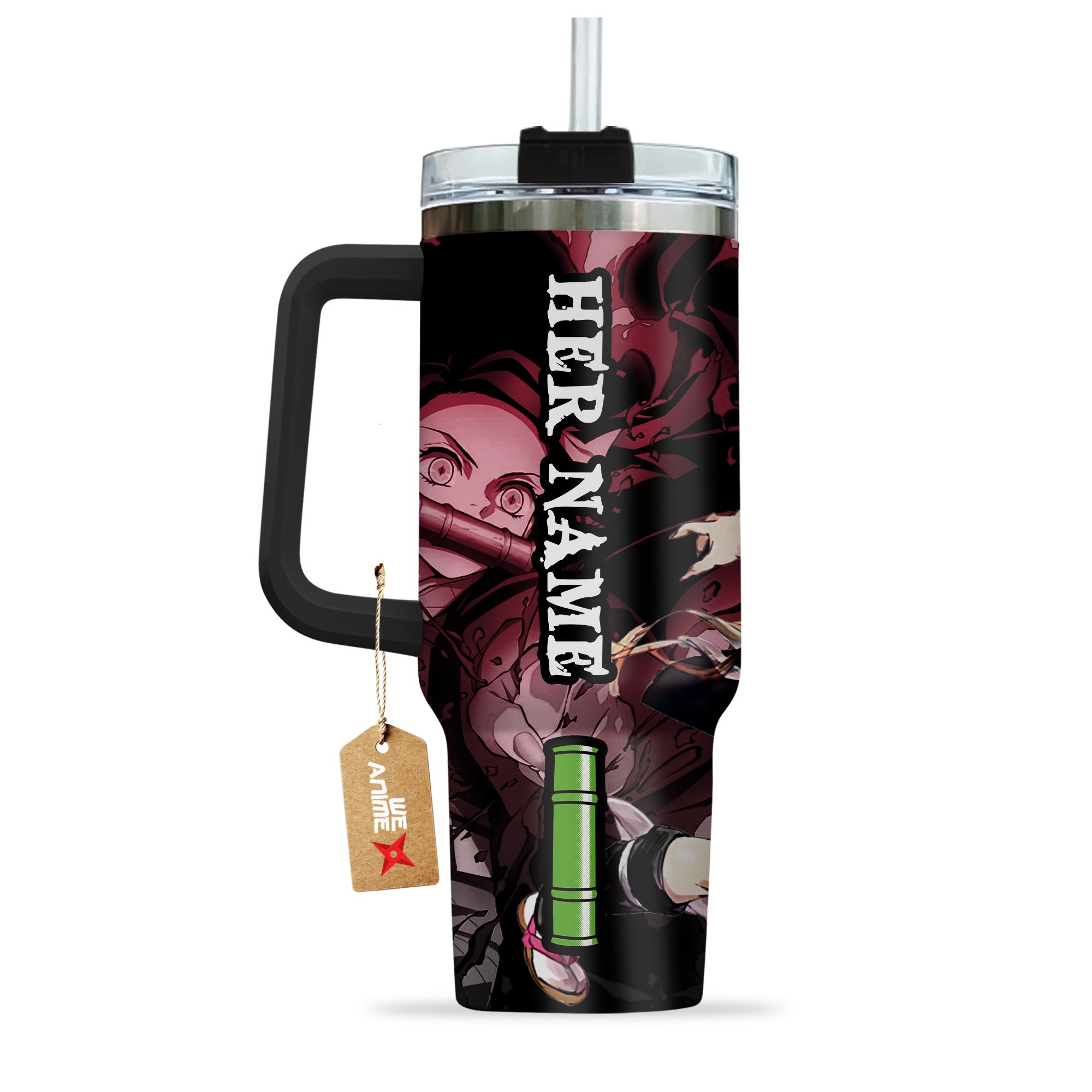 Valentine His Nezuko Kimetsu no Yaiba Anime Custom Stanley Cup 40 oz 30 oz Tumbler With Handle