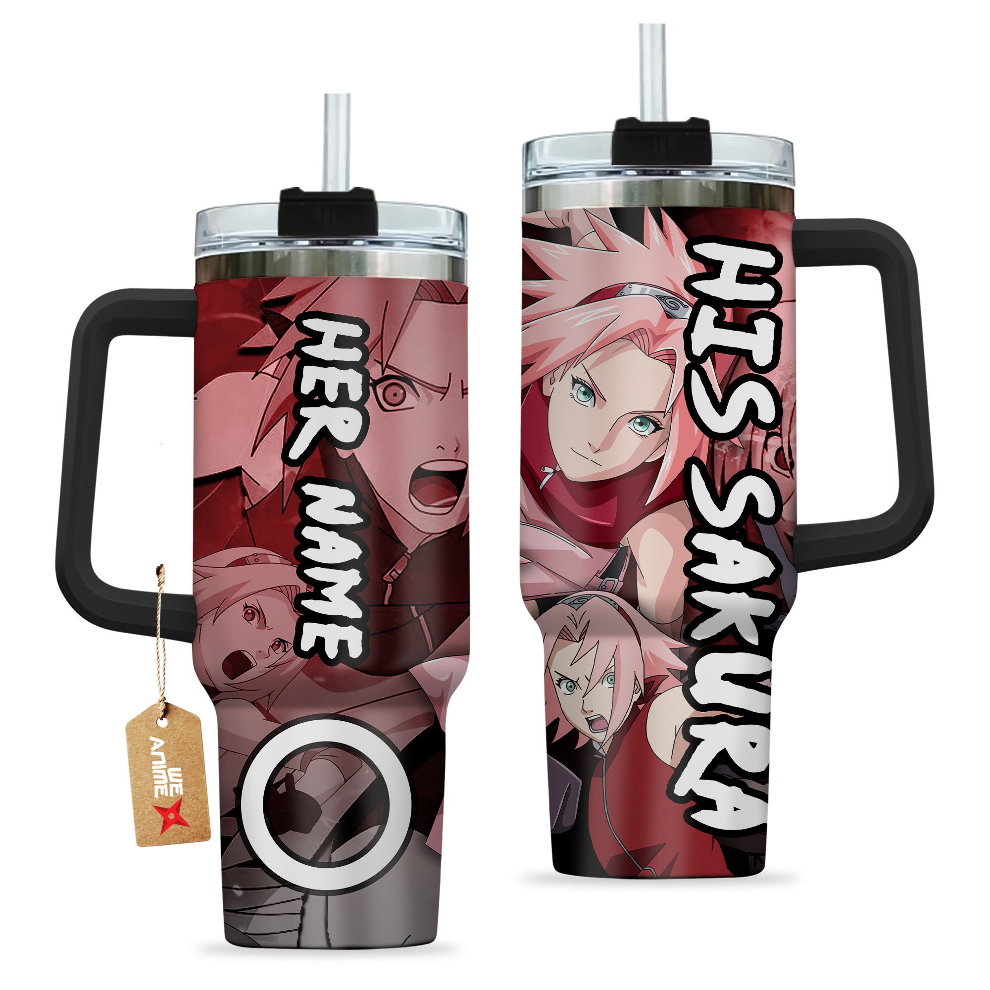 Valentine His Sakura Haruno Naruto Anime Custom Stanley Cup 40 oz 30 oz Tumbler With Handle