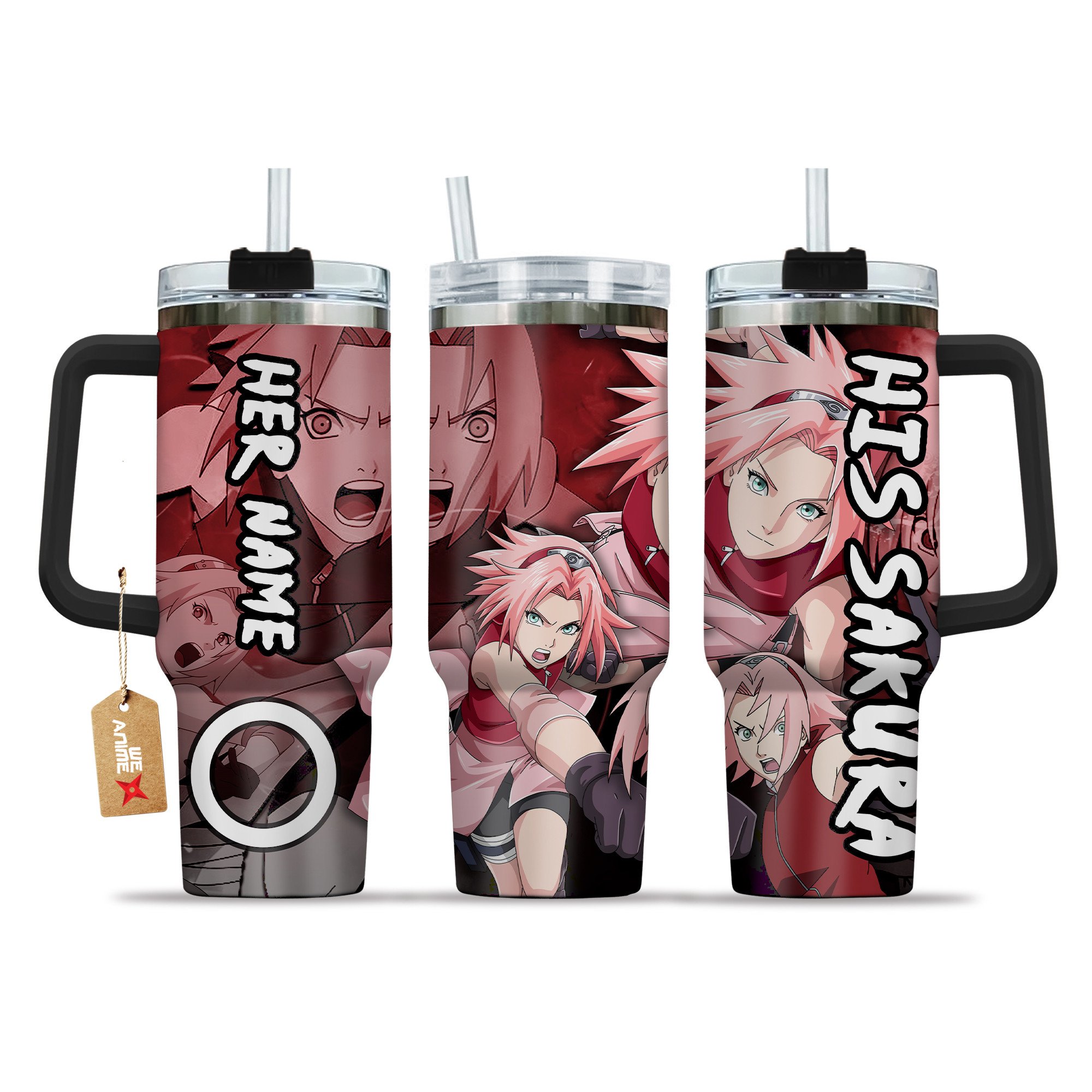 Valentine His Sakura Haruno Naruto Anime Custom Stanley Cup 40 oz 30 oz Tumbler With Handle
