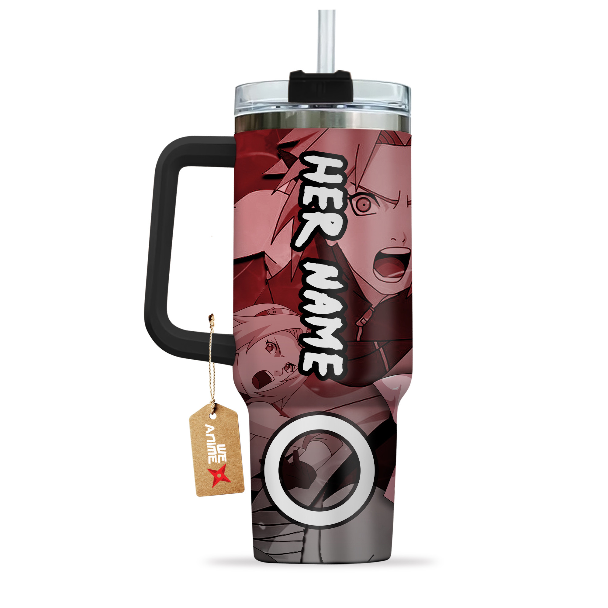 Valentine His Sakura Haruno Naruto Anime Custom Stanley Cup 40 oz 30 oz Tumbler With Handle