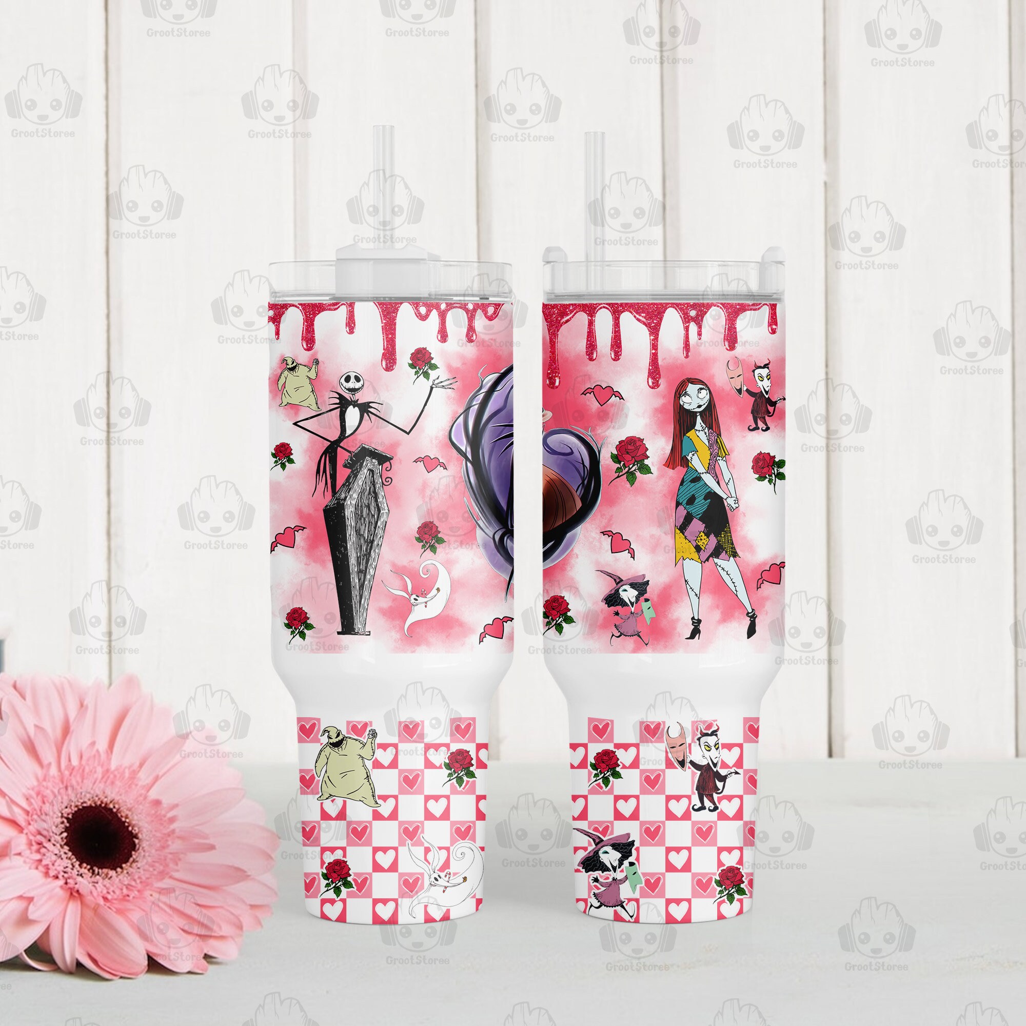 Valentine The Nightmare Before Christmas Disney Movies Custom Stanley Cup 40 oz 30 oz Tumbler With Handle