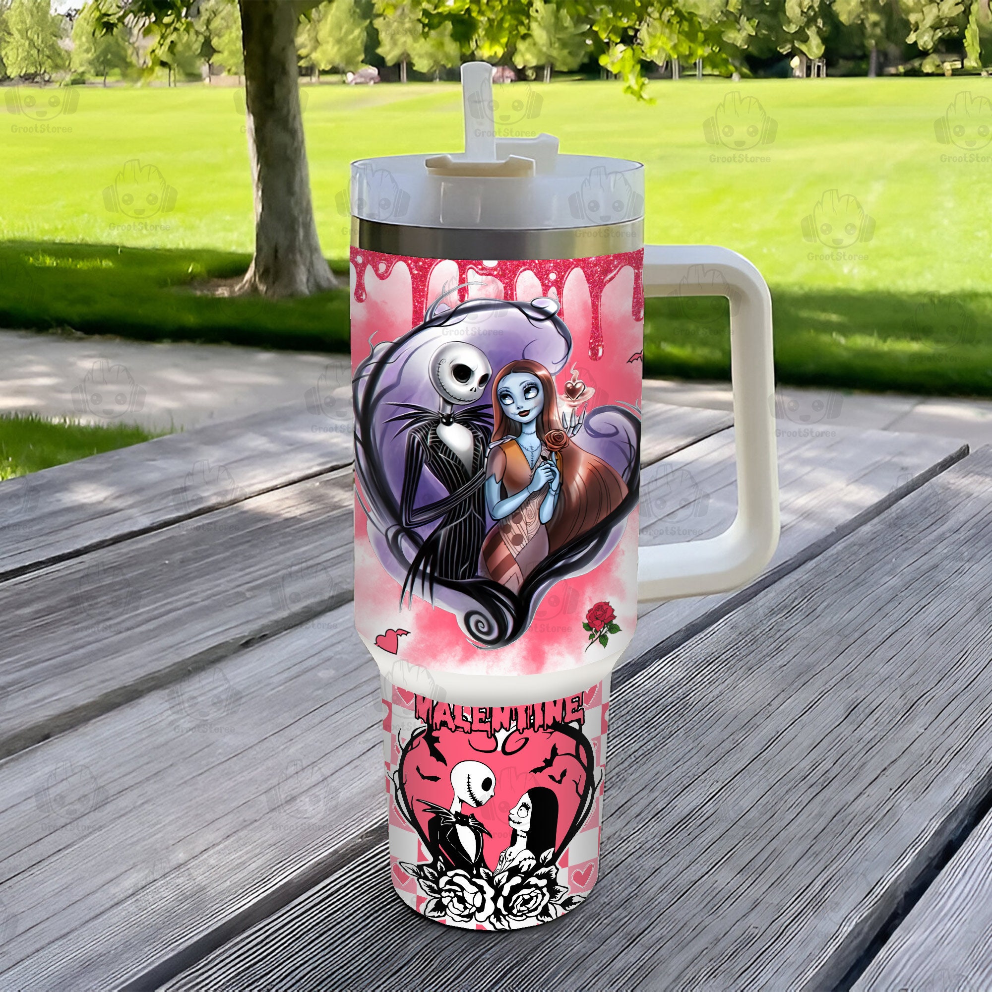 Valentine The Nightmare Before Christmas Disney Movies Custom Stanley Cup 40 oz 30 oz Tumbler With Handle