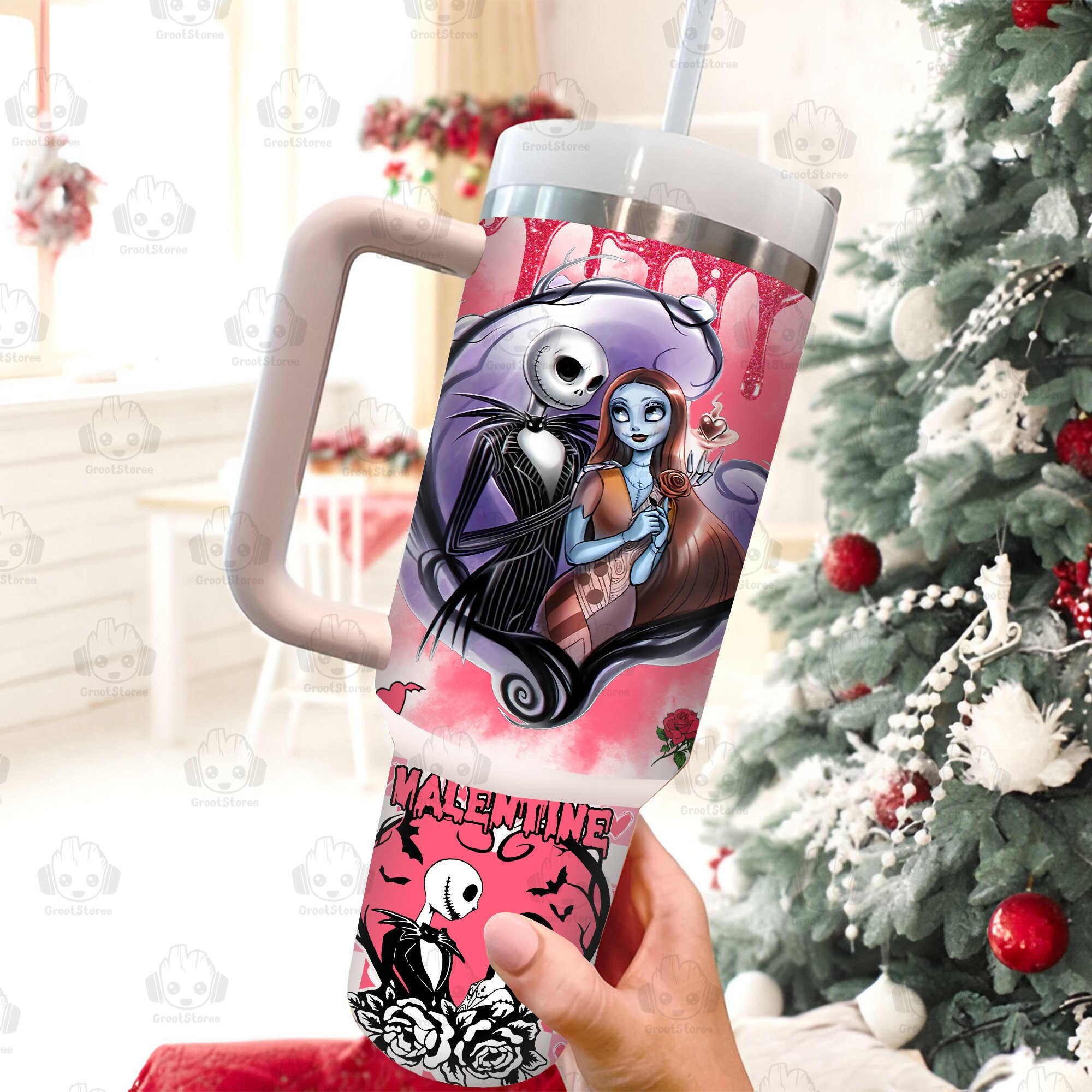 Valentine The Nightmare Before Christmas Disney Movies Custom Stanley Cup 40 oz 30 oz Tumbler With Handle