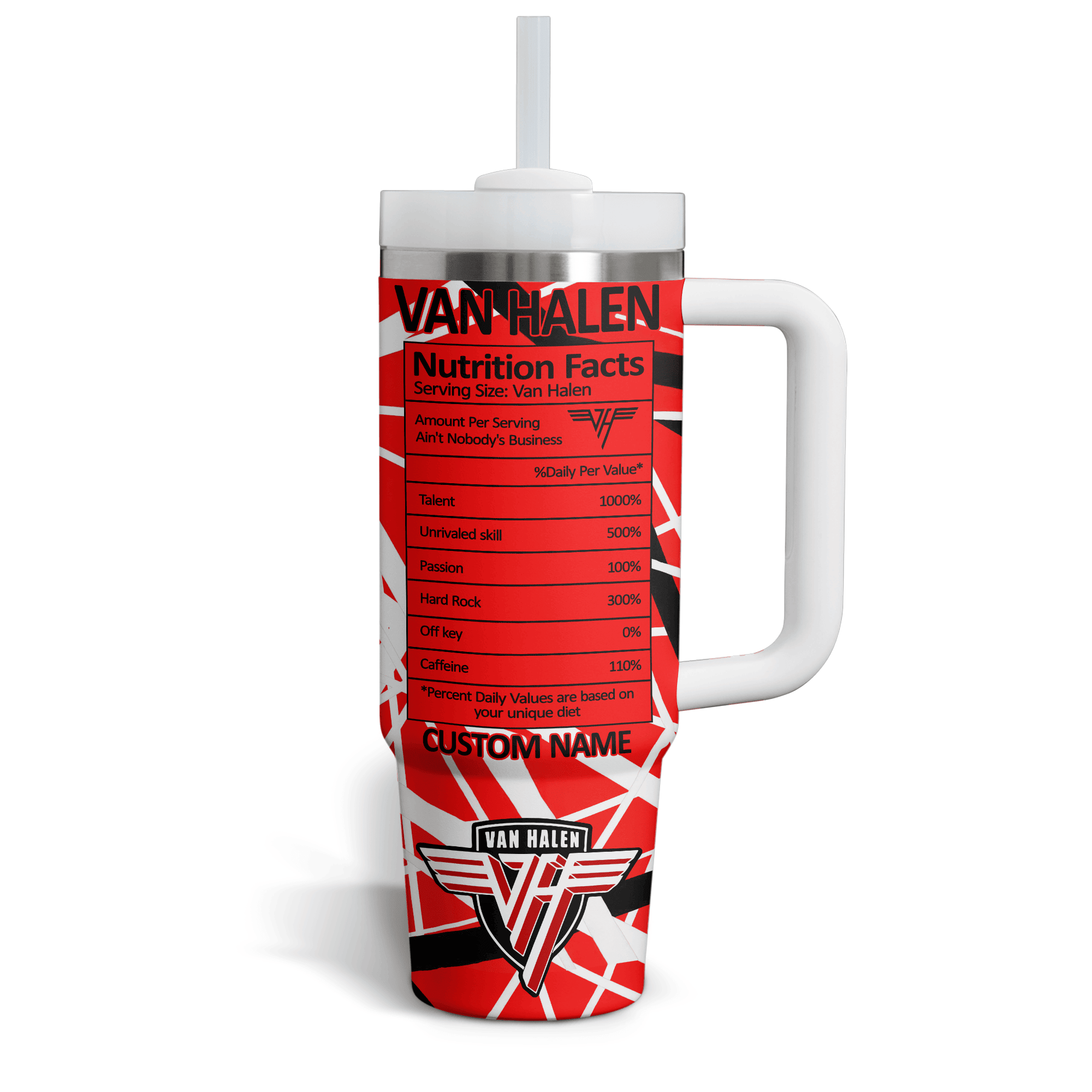 Van Halen Music Custom Stanley Cup 40 oz 30 oz Tumbler With Handle