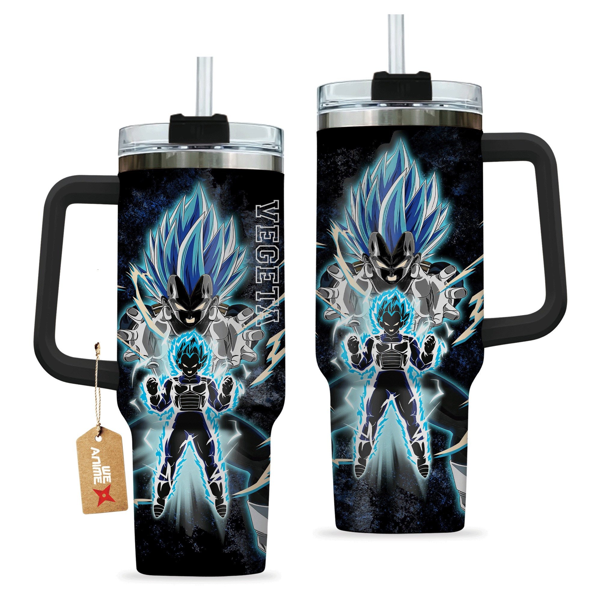 Vegeta Super Saiyan Blue Dragon Ball Anime Custom Stanley Cup 40 oz 30 oz Tumbler With Handle