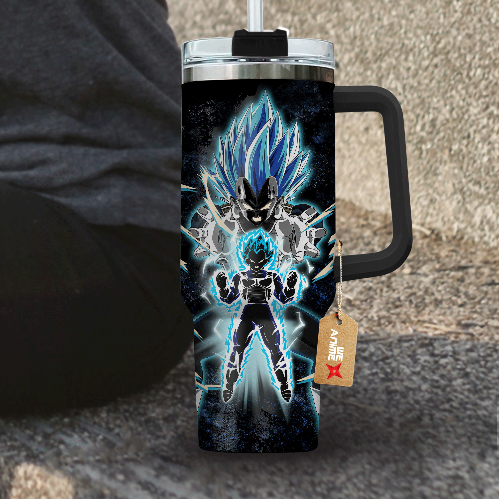 Vegeta Super Saiyan Blue Dragon Ball Anime Custom Stanley Cup 40 oz 30 oz Tumbler With Handle