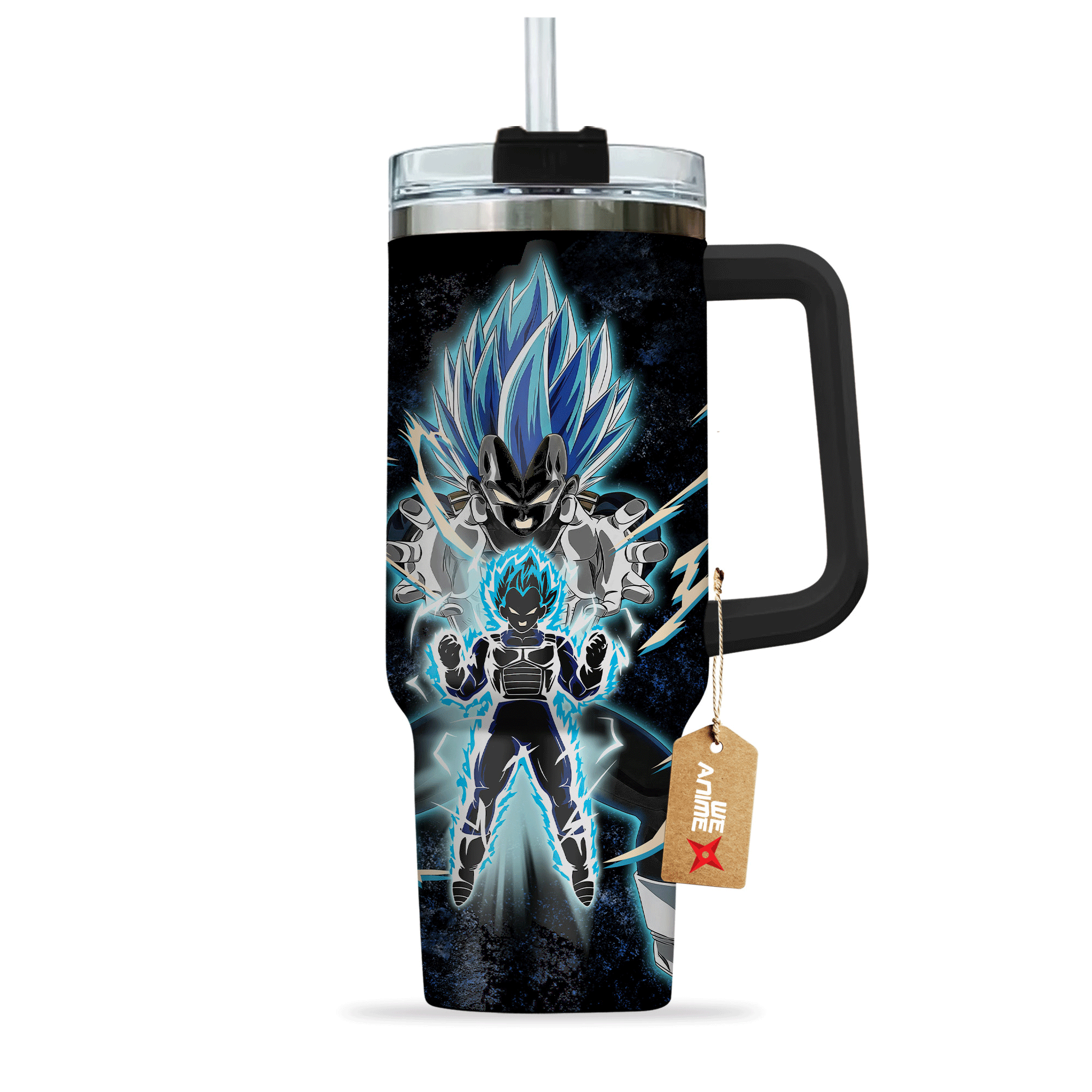 Vegeta Super Saiyan Blue Dragon Ball Anime Custom Stanley Cup 40 oz 30 oz Tumbler With Handle