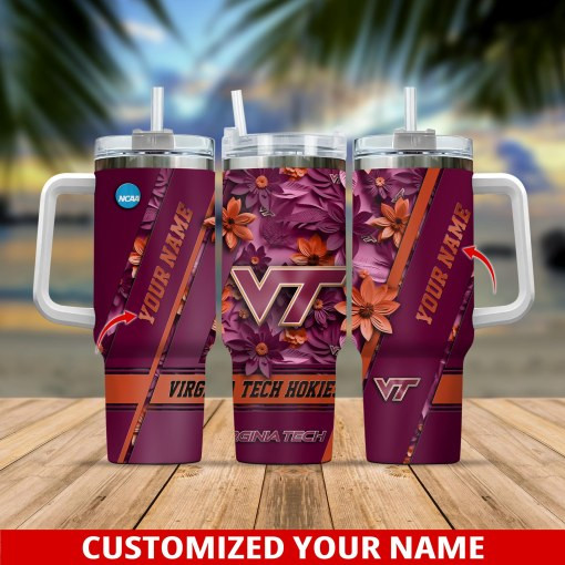 Virginia Tech Hokies NCAA Custom Stanley Cup 40 oz 30 oz Tumbler With Handle
