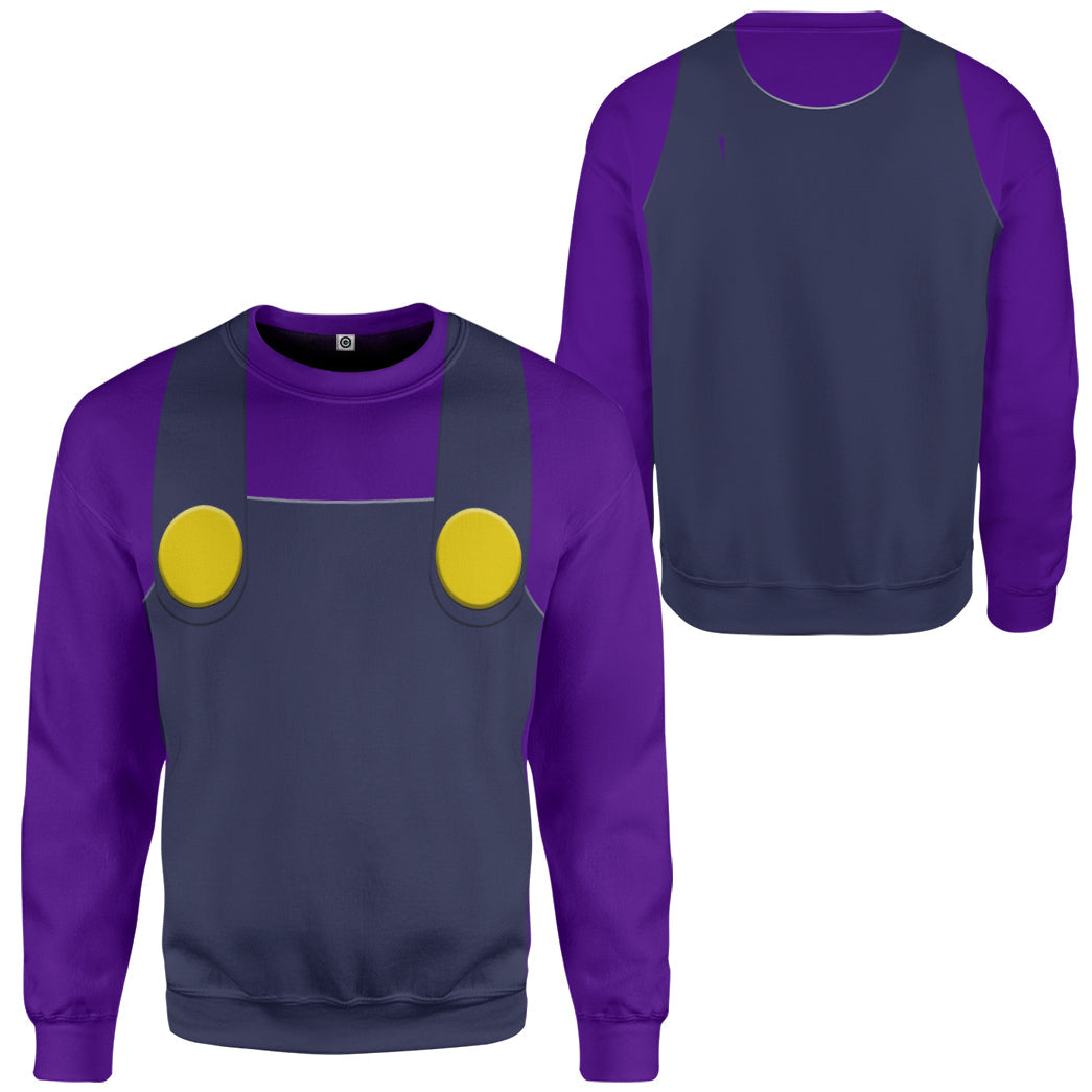 Waluigi Costume Hoodie Sweatshirt T-Shirt Sweatpants Tracksuit - Stormmerch Exclusive