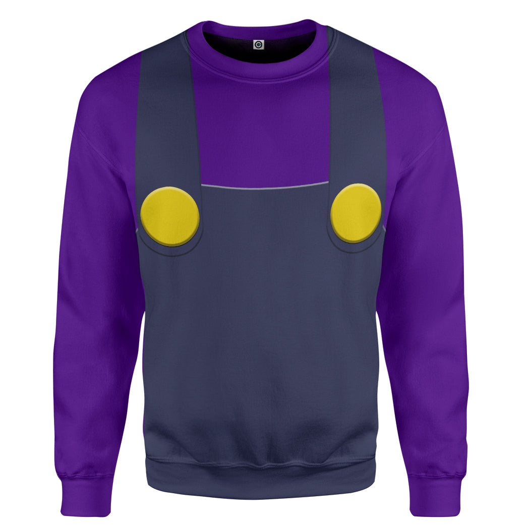 Waluigi Costume Hoodie Sweatshirt T-Shirt Sweatpants Tracksuit - Stormmerch Exclusive
