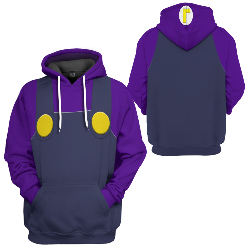 Waluigi Costume Hoodie Sweatshirt T-Shirt Sweatpants Tracksuit - Stormmerch Exclusive