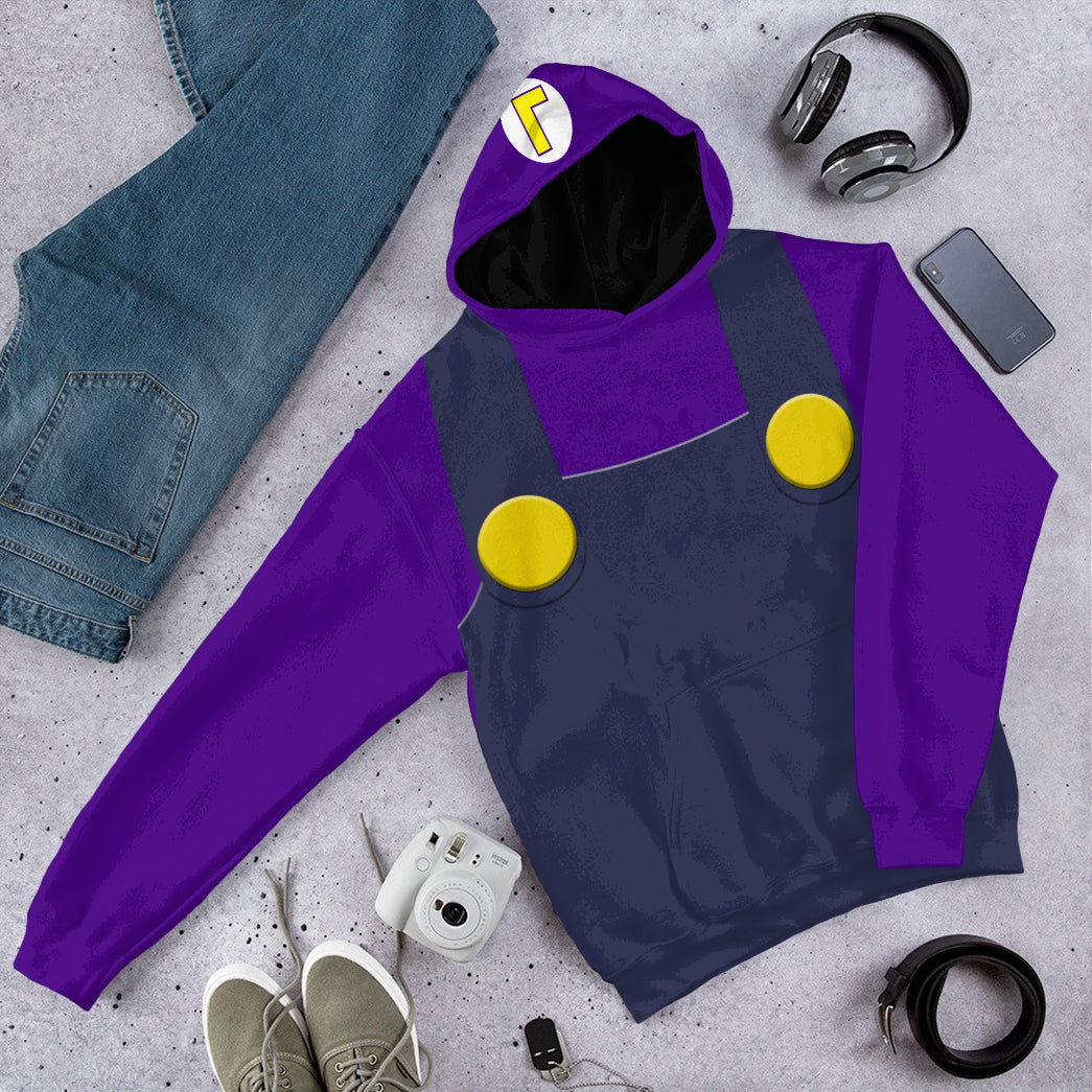 Waluigi Costume Hoodie Sweatshirt T-Shirt Sweatpants Tracksuit - Stormmerch Exclusive