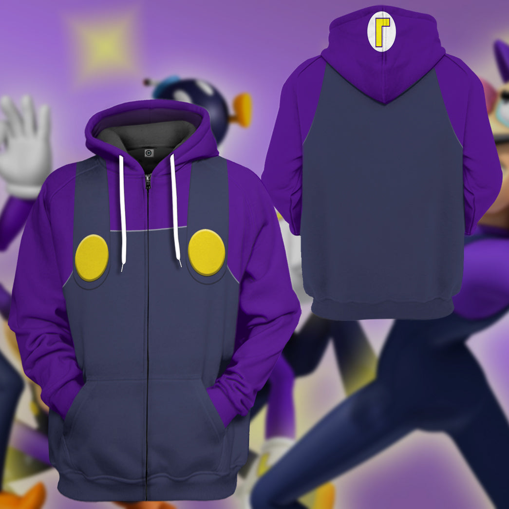 Waluigi Costume Hoodie Sweatshirt T-Shirt Sweatpants Tracksuit - Stormmerch Exclusive