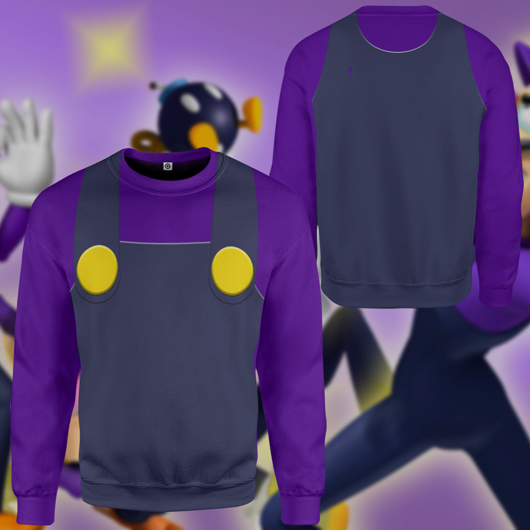 Waluigi Costume Hoodie Sweatshirt T-Shirt Sweatpants Tracksuit - Stormmerch Exclusive