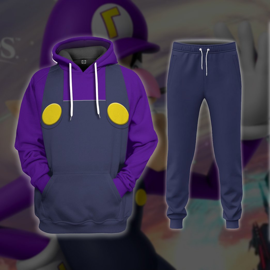 Waluigi Costume Hoodie Sweatshirt T-Shirt Sweatpants Tracksuit - Stormmerch Exclusive