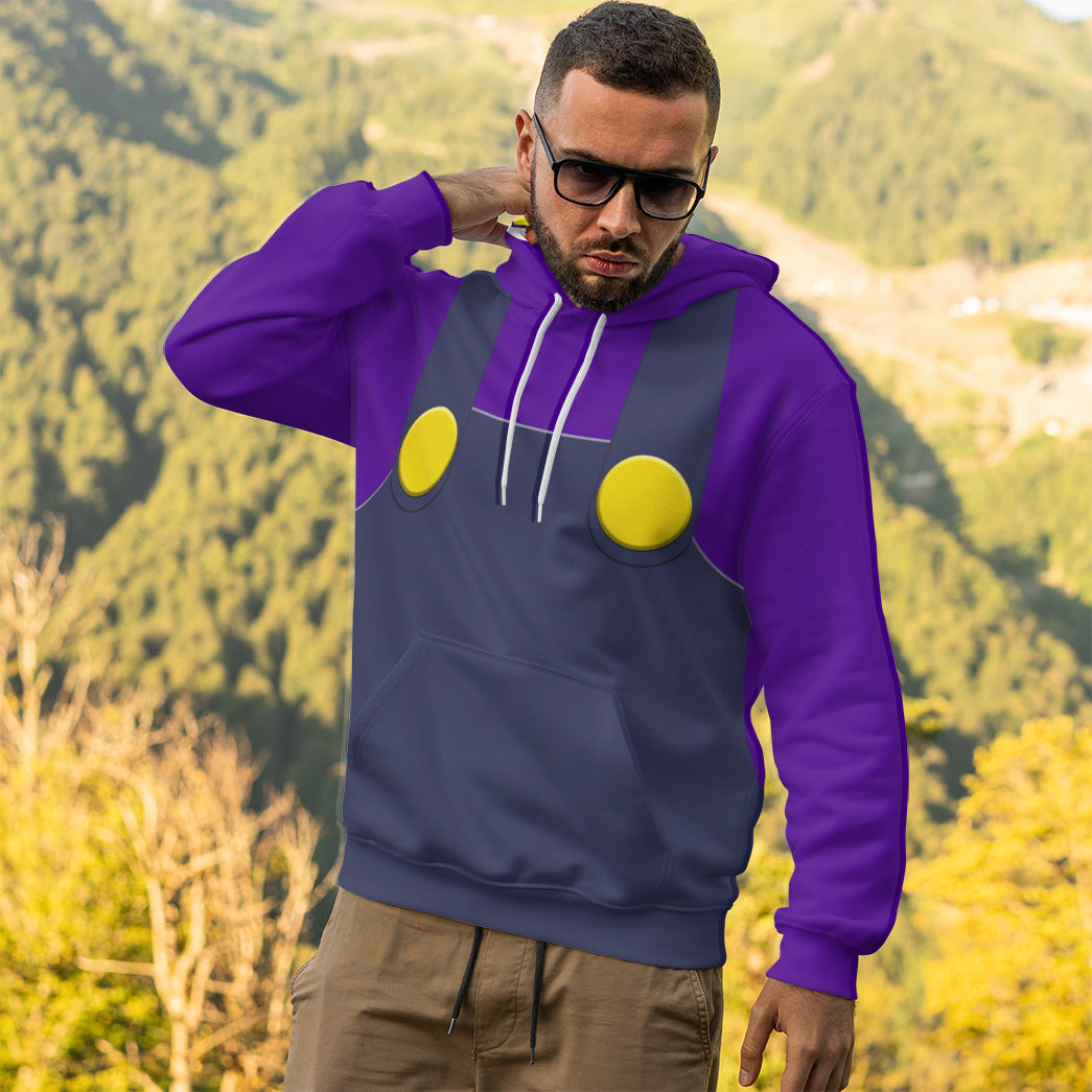 Waluigi Costume Hoodie Sweatshirt T-Shirt Sweatpants Tracksuit - Stormmerch Exclusive