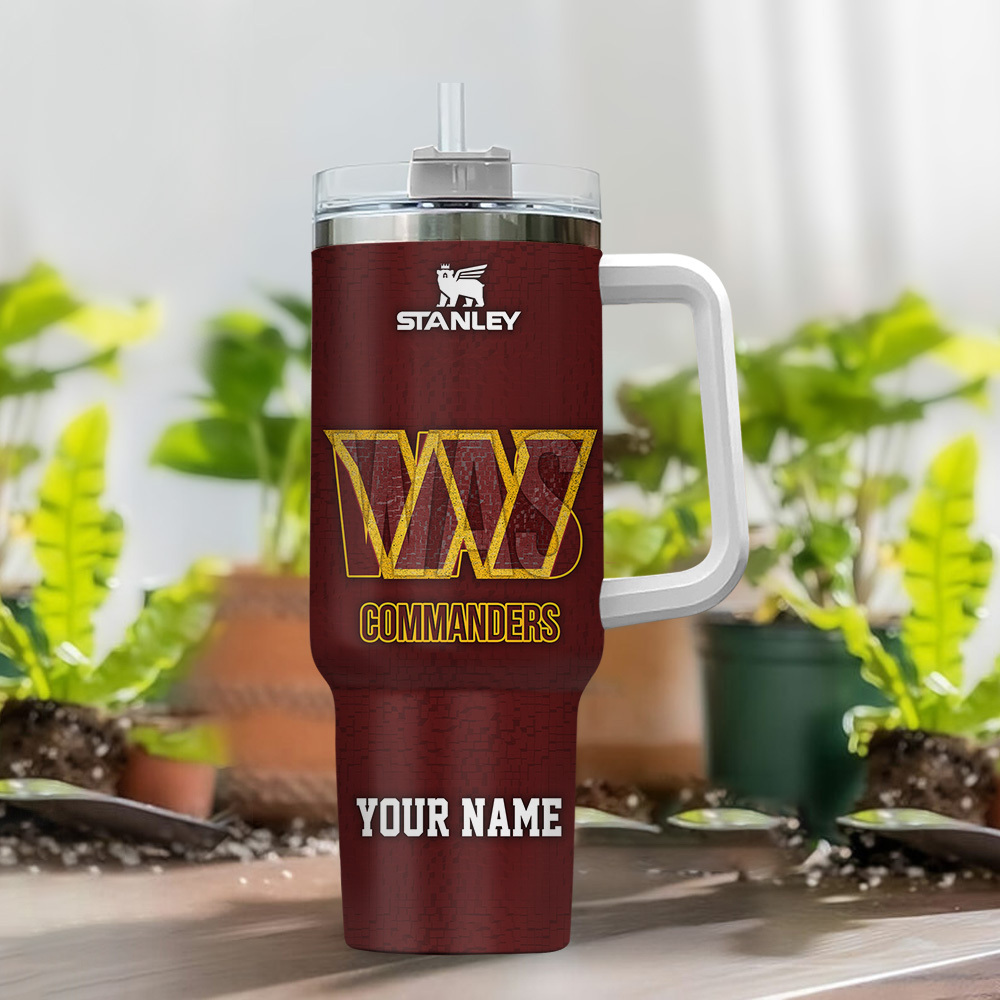 Washington Commanders NFL 3D Logo Custom Stanley Cup 40 oz 30 oz Tumbler With Handle