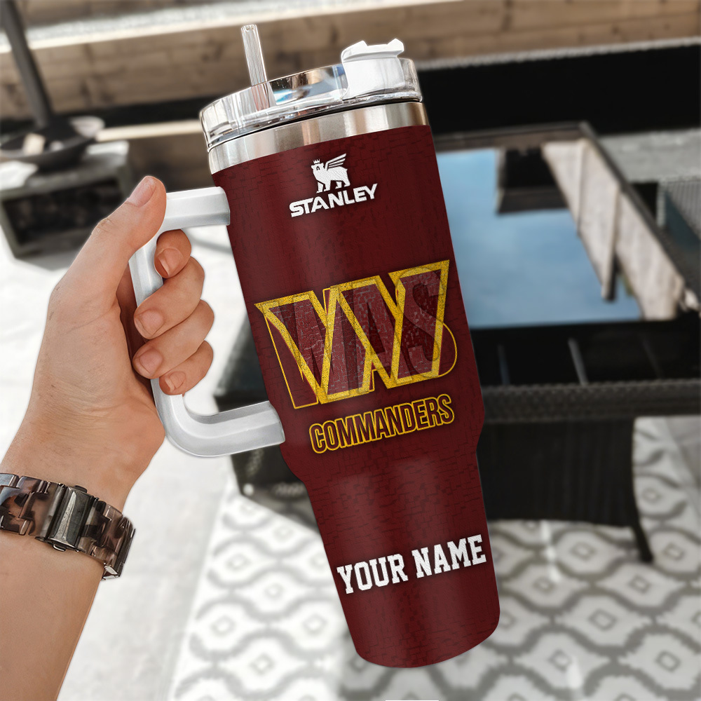 Washington Commanders NFL 3D Logo Custom Stanley Cup 40 oz 30 oz Tumbler With Handle