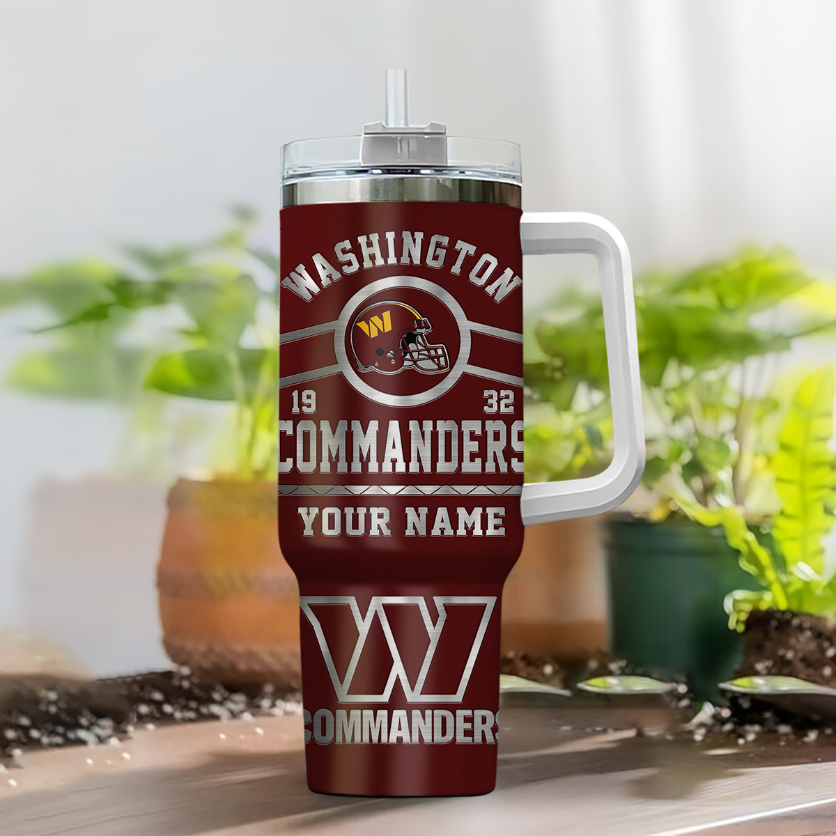 Washington Commanders NFL Custom Stanley Cup 40 oz 30 oz Tumbler With Handle