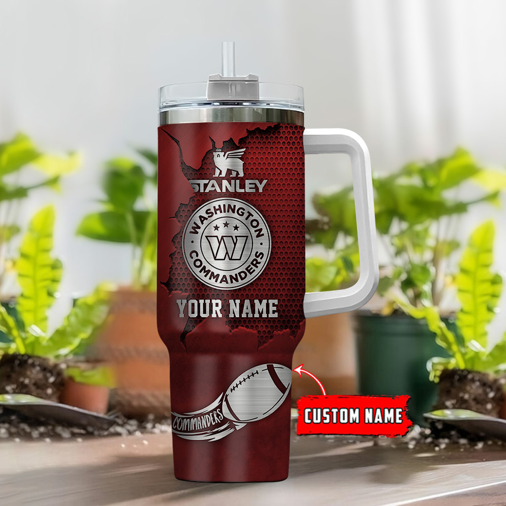 Washington Commanders NFL Metal Style Custom Stanley Cup 40 oz 30 oz Tumbler With Handle