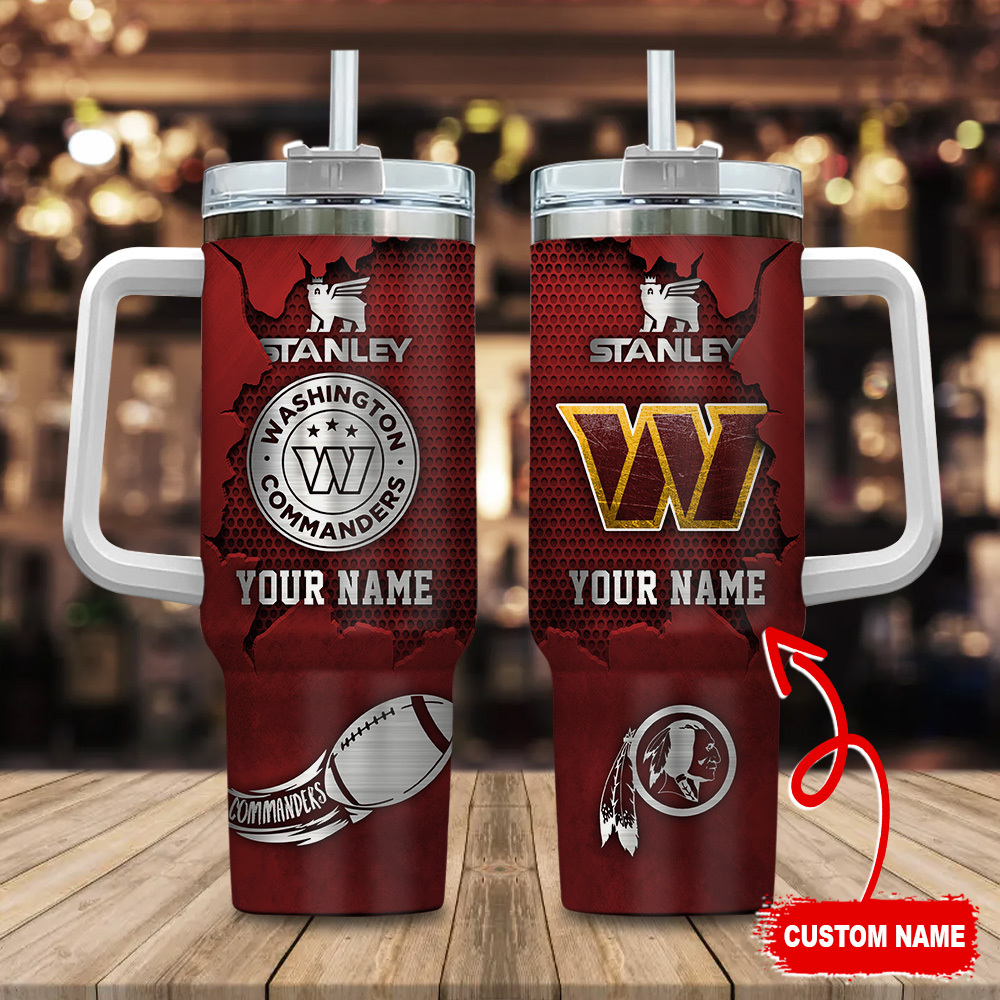 Washington Commanders NFL Metal Style Custom Stanley Cup 40 oz 30 oz Tumbler With Handle