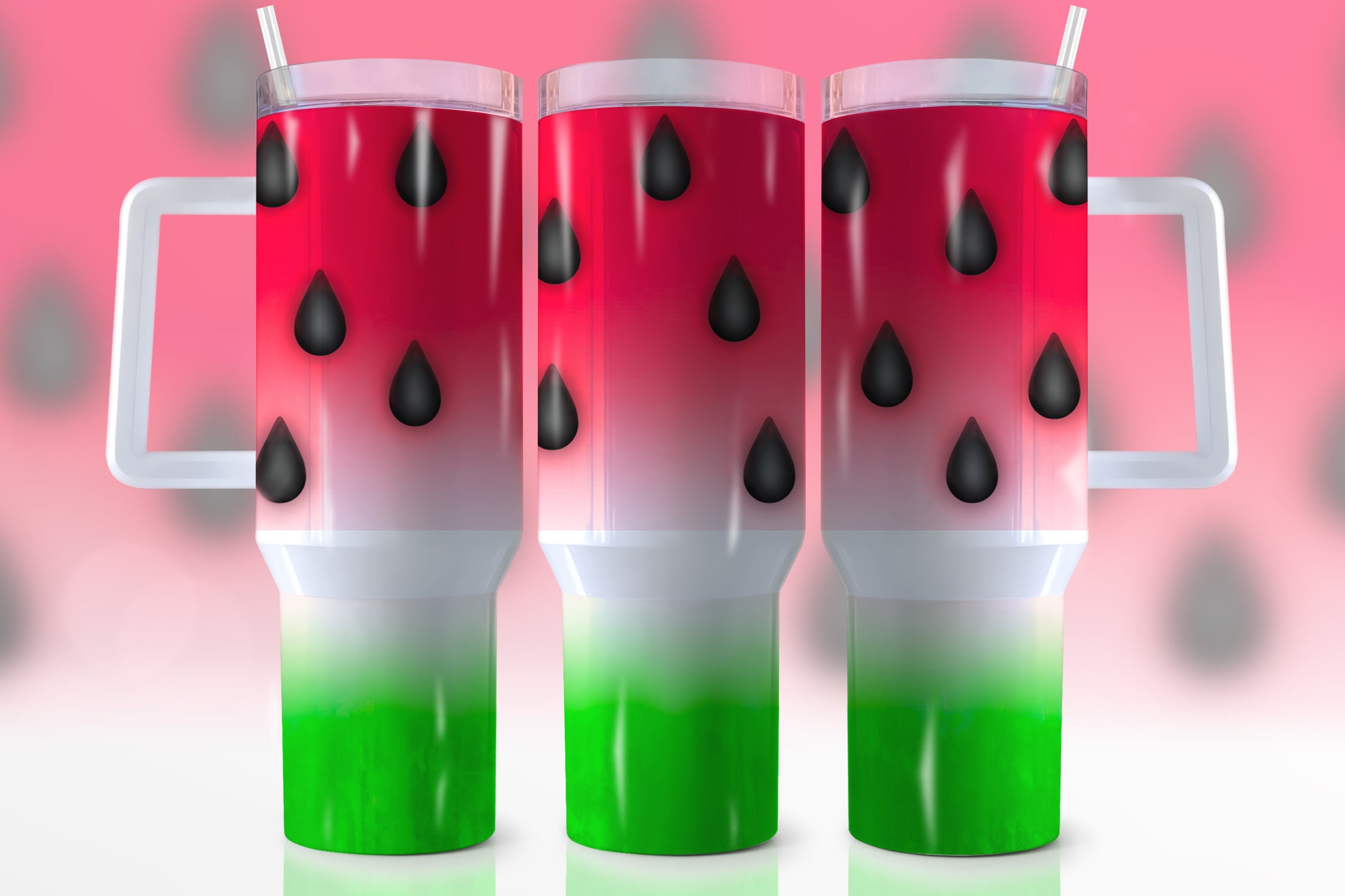Watermelon Custom Stanley Cup 40 oz 30 oz Tumbler With Handle