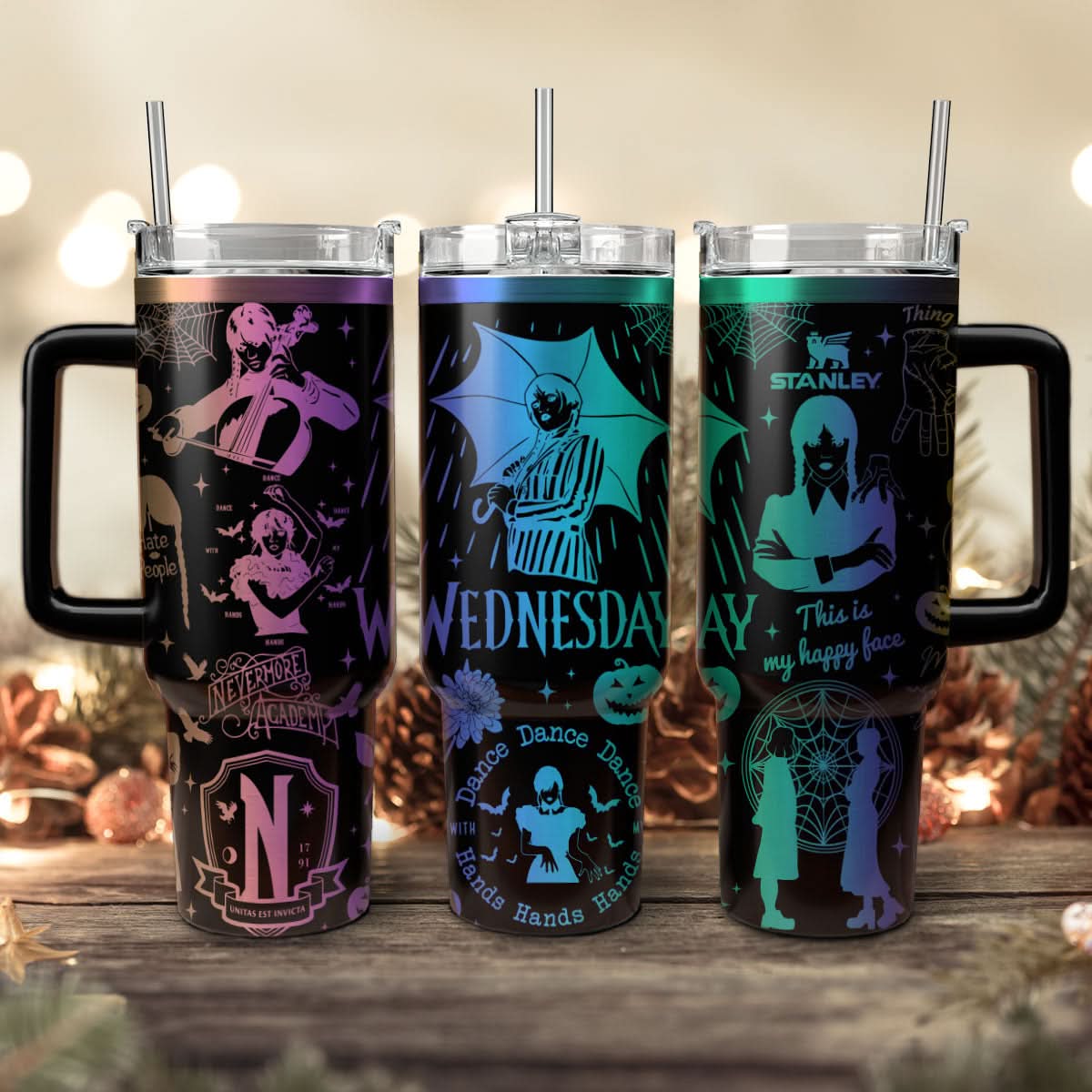 Wednesday Addams TV Series Custom Stanley Cup 40 oz 30 oz Tumbler With Handle