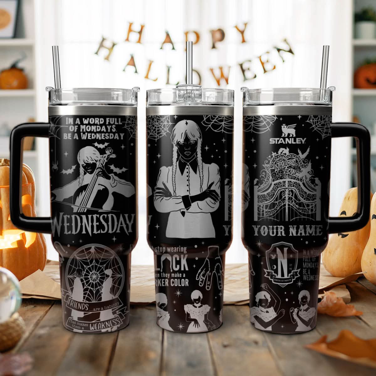 Wednesday Addams TV Series Custom Stanley Cup 40 oz 30 oz Tumbler With Handle