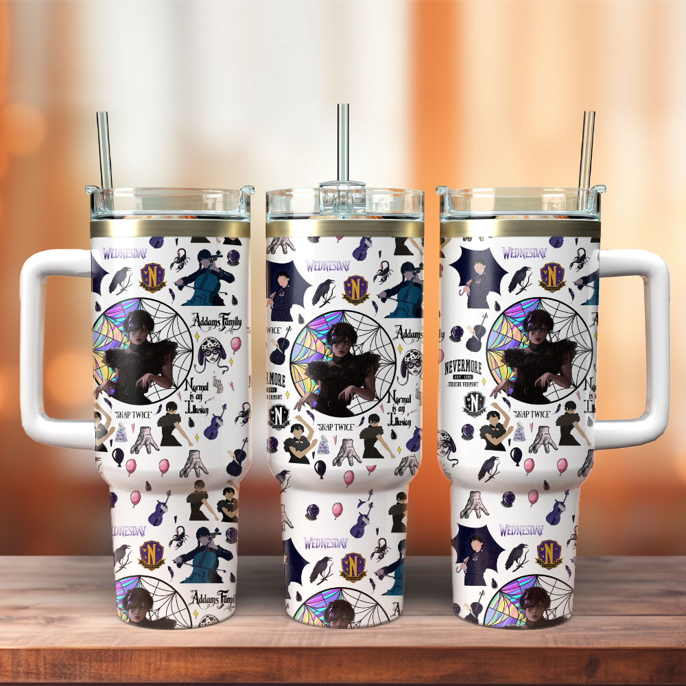Wednesday Movie Custom Stanley Cup 40 oz 30 oz Tumbler With Handle