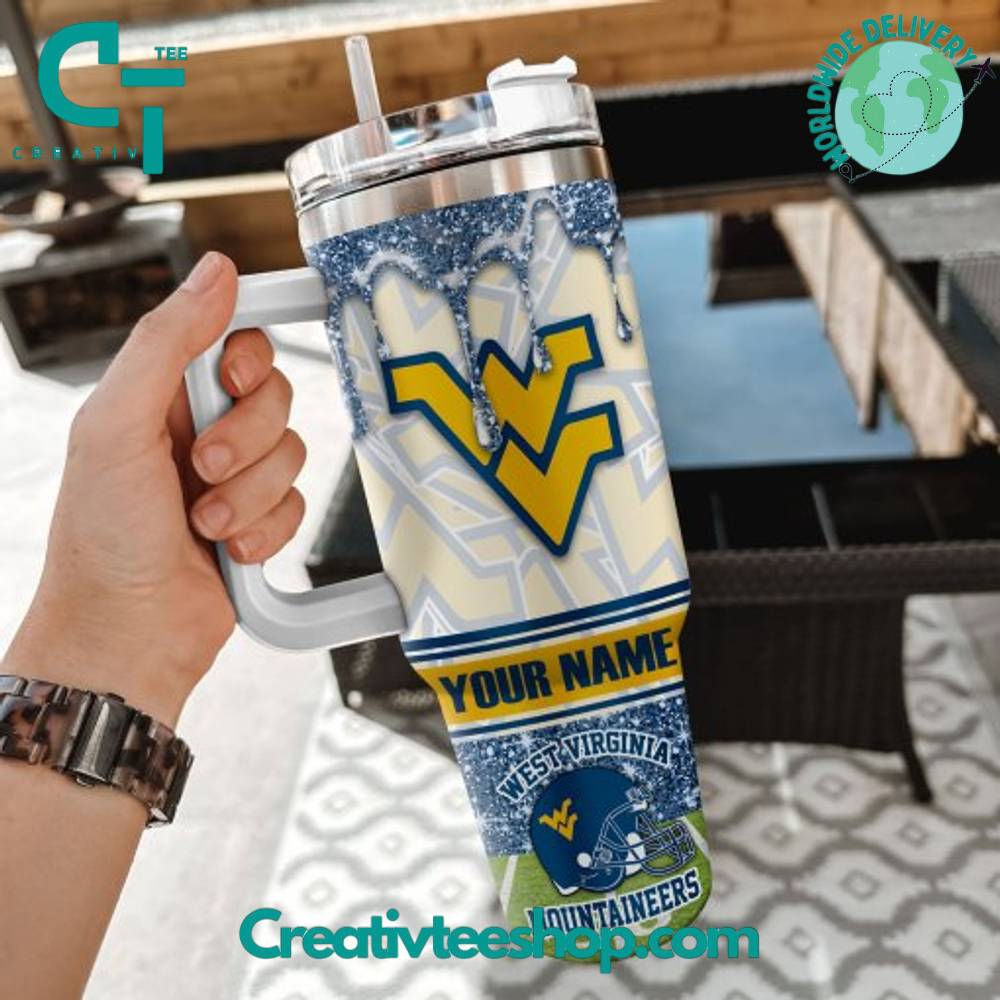 West Virginia Mountaineers NCAA Custom Stanley Cup 40 oz 30 oz Tumbler With Handle