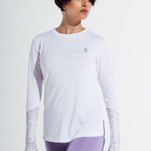 White Basic Gym Sport Workout Long Sleeve T-Shirt