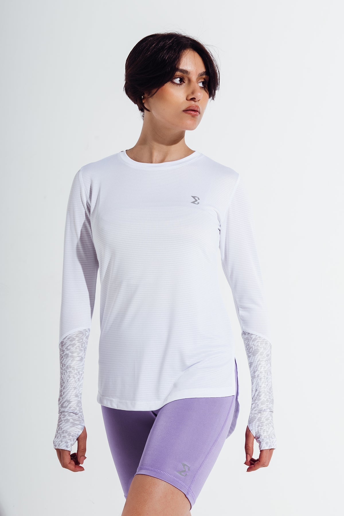 White Basic Gym Sport Workout Long Sleeve T-Shirt