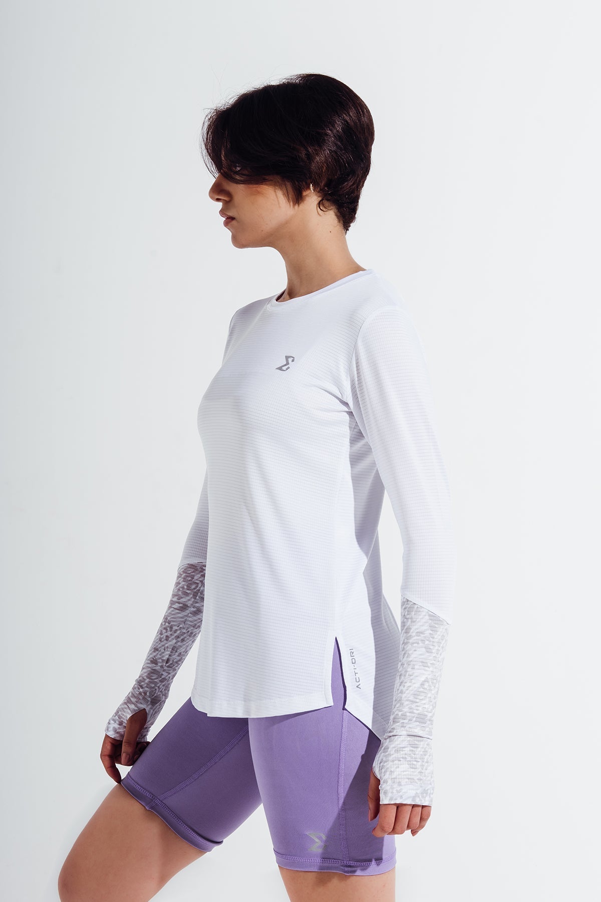 White Basic Gym Sport Workout Long Sleeve T-Shirt