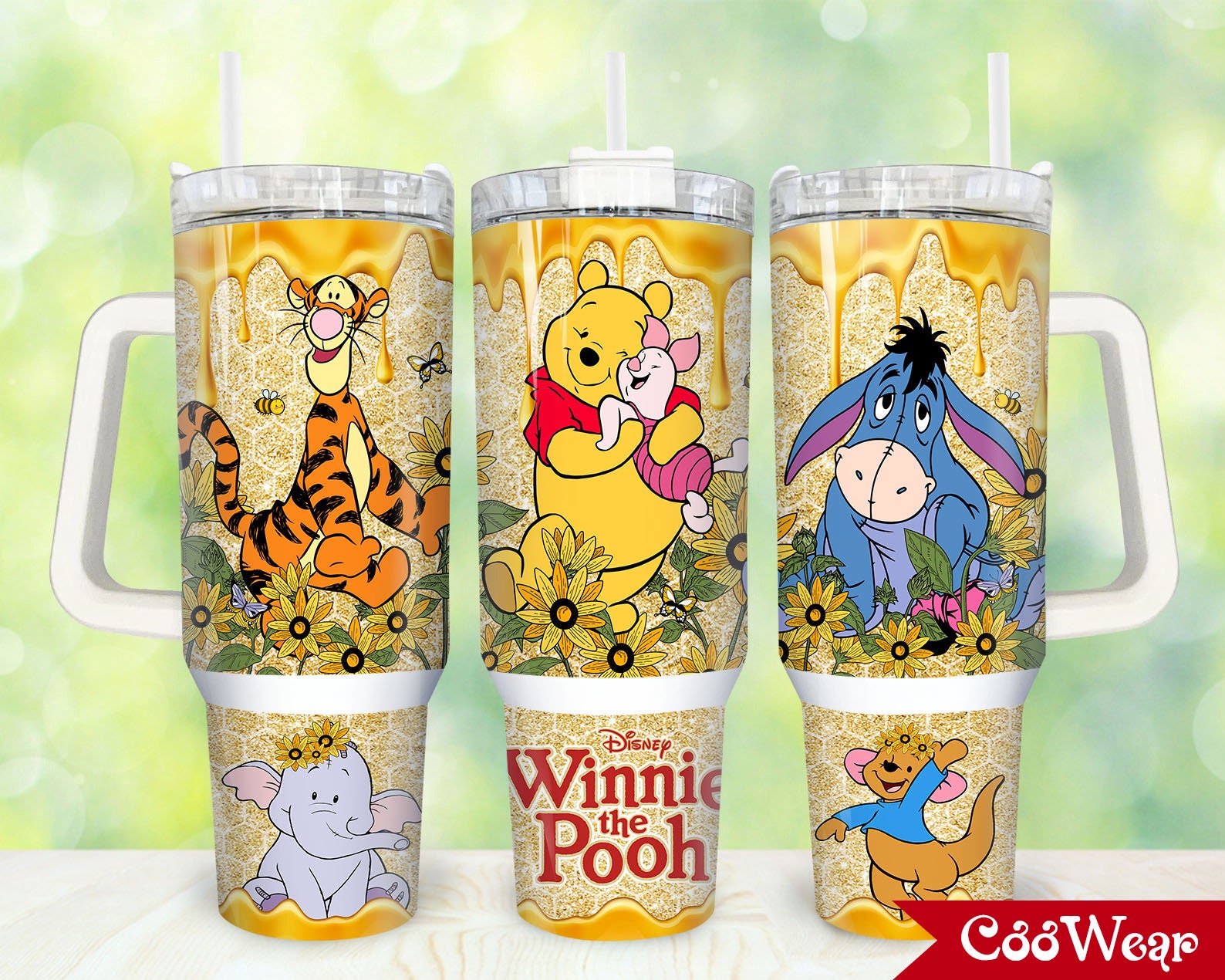 Winnie The Pooh Cartoon Custom Stanley Cup 40 oz 30 oz Tumbler With Handle
