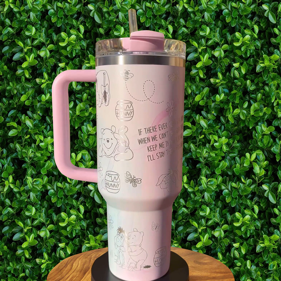 Winnie The Pooh Cartoon Custom Stanley Cup 40 oz 30 oz Tumbler With Handle