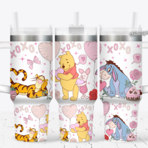 Winnie The Pooh Cartoon Custom Stanley Cup 40 oz 30 oz Tumbler With Handle