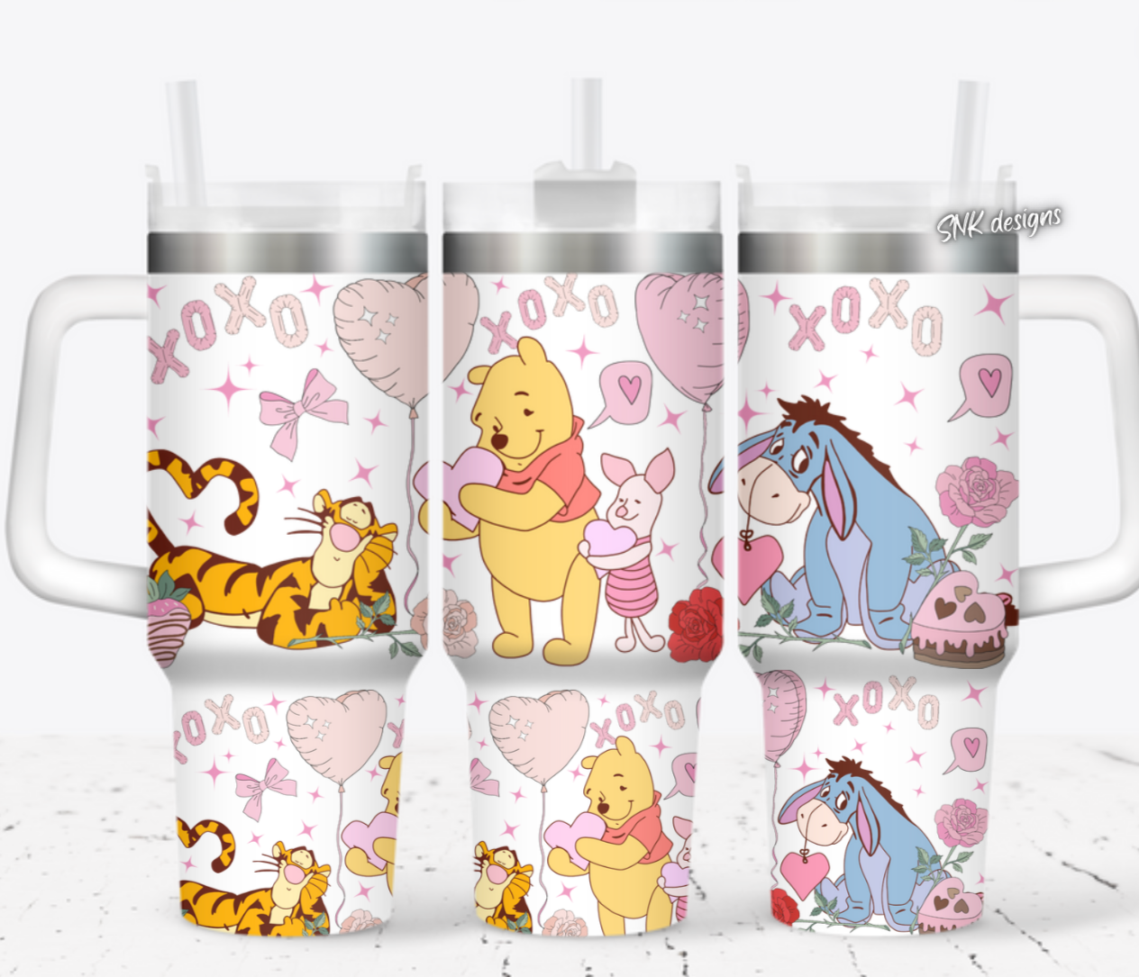 Winnie The Pooh Cartoon Custom Stanley Cup 40 oz 30 oz Tumbler With Handle