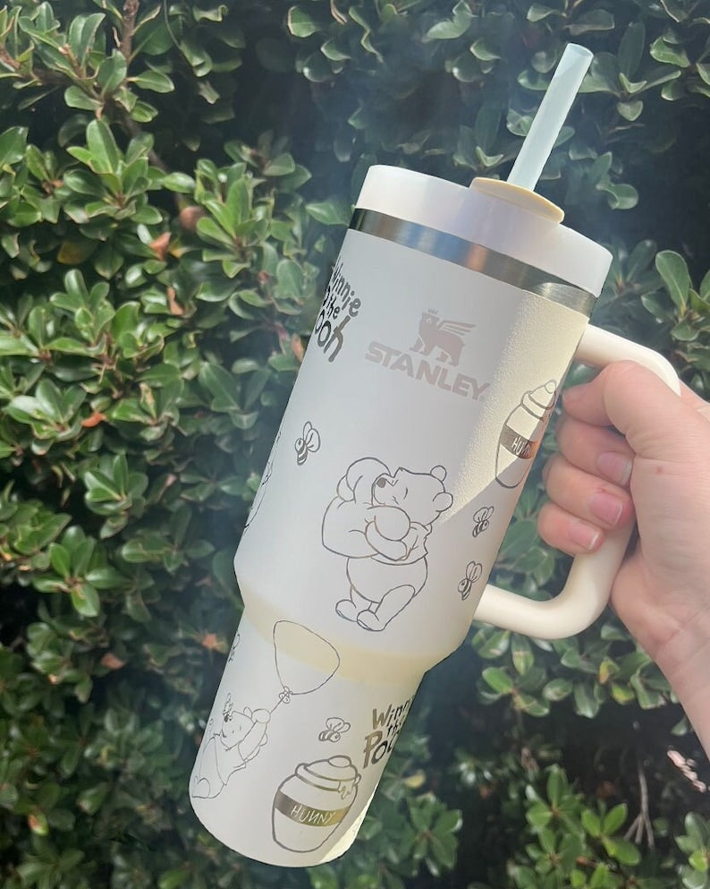 Winnie The Pooh Cartoon Custom Stanley Cup 40 oz 30 oz Tumbler With Handle