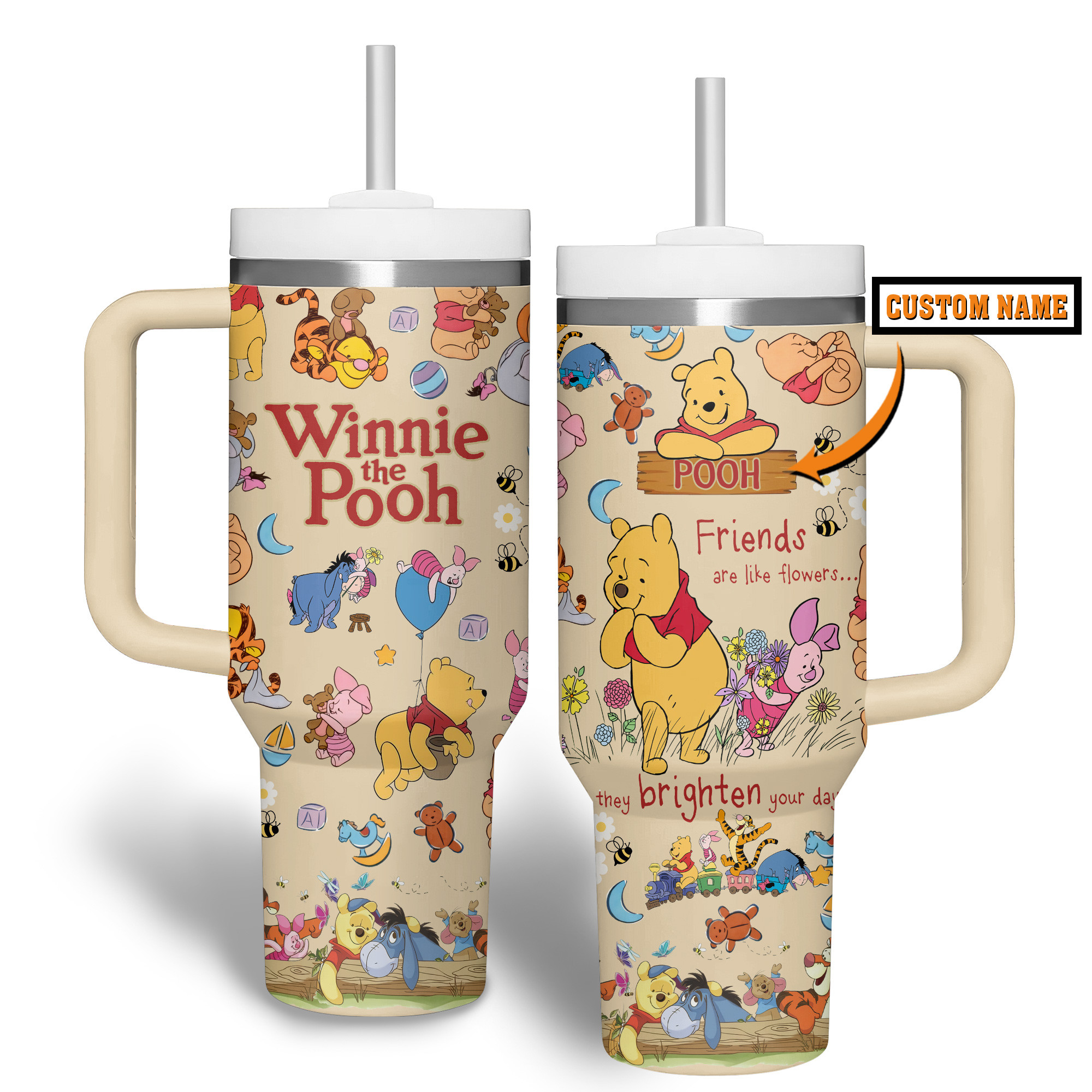 Winnie-the-Pooh Cartoon Custom Stanley Cup 40 oz 30 oz Tumbler With Handle