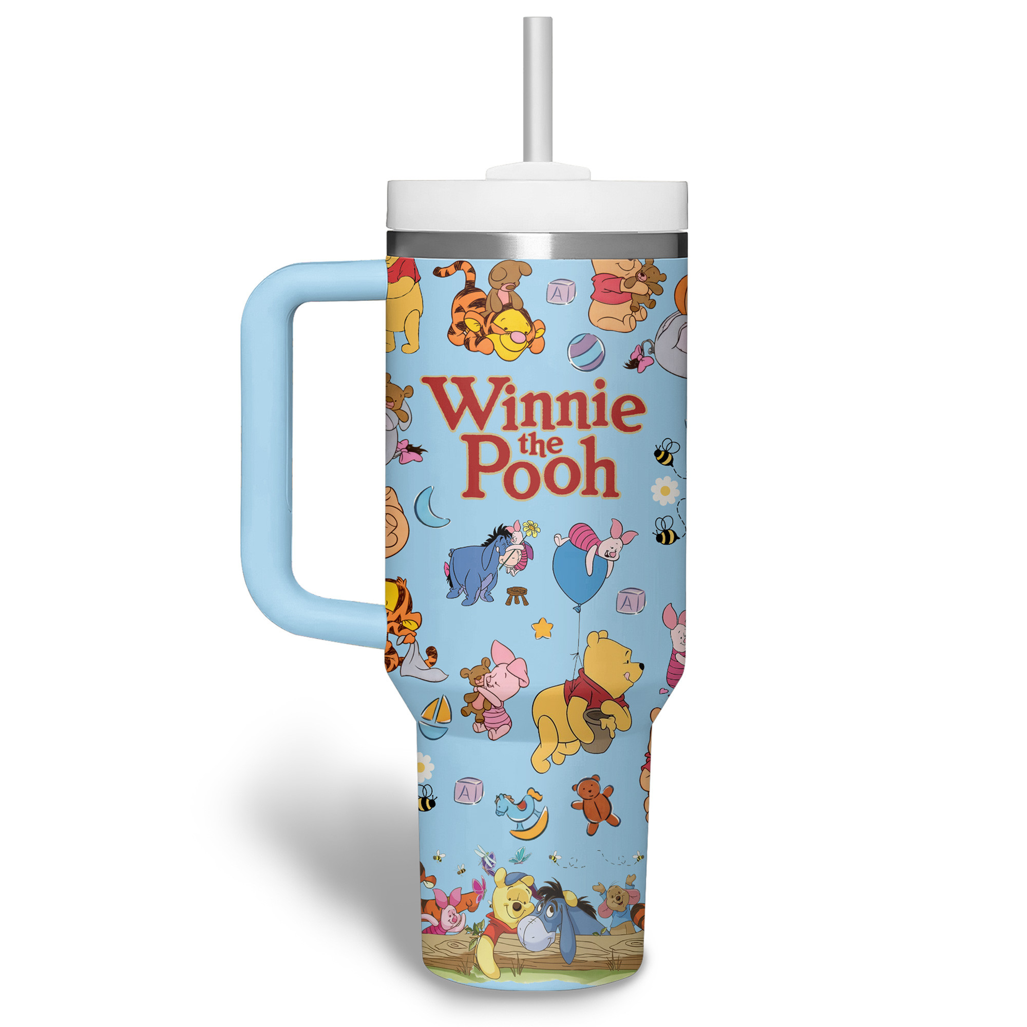 Winnie-the-Pooh Cartoon Custom Stanley Cup 40 oz 30 oz Tumbler With Handle