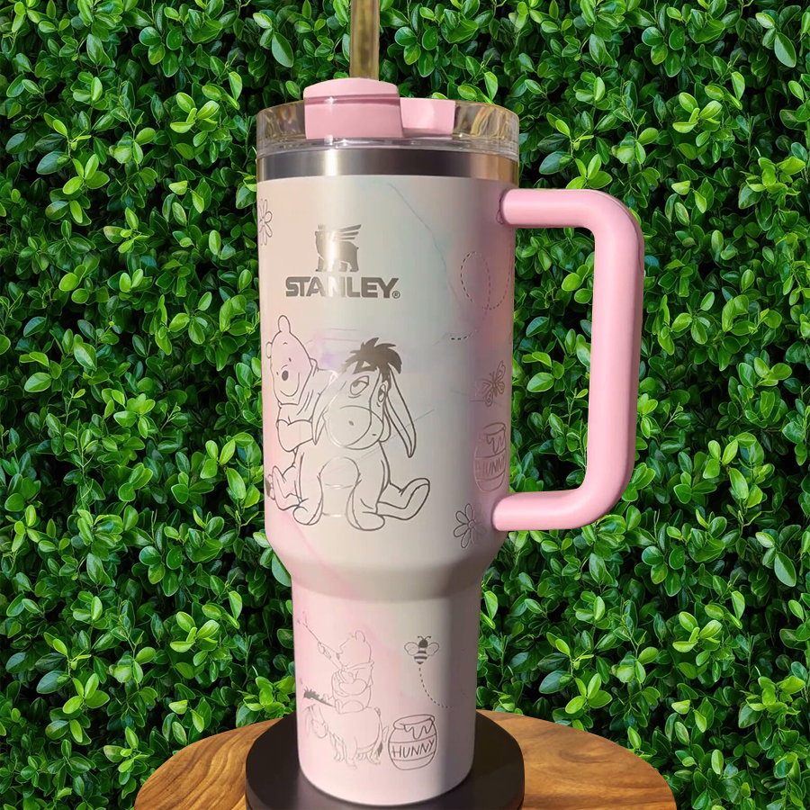 Winnie The Pooh Cartoon Custom Stanley Cup 40 oz 30 oz Tumbler With Handle