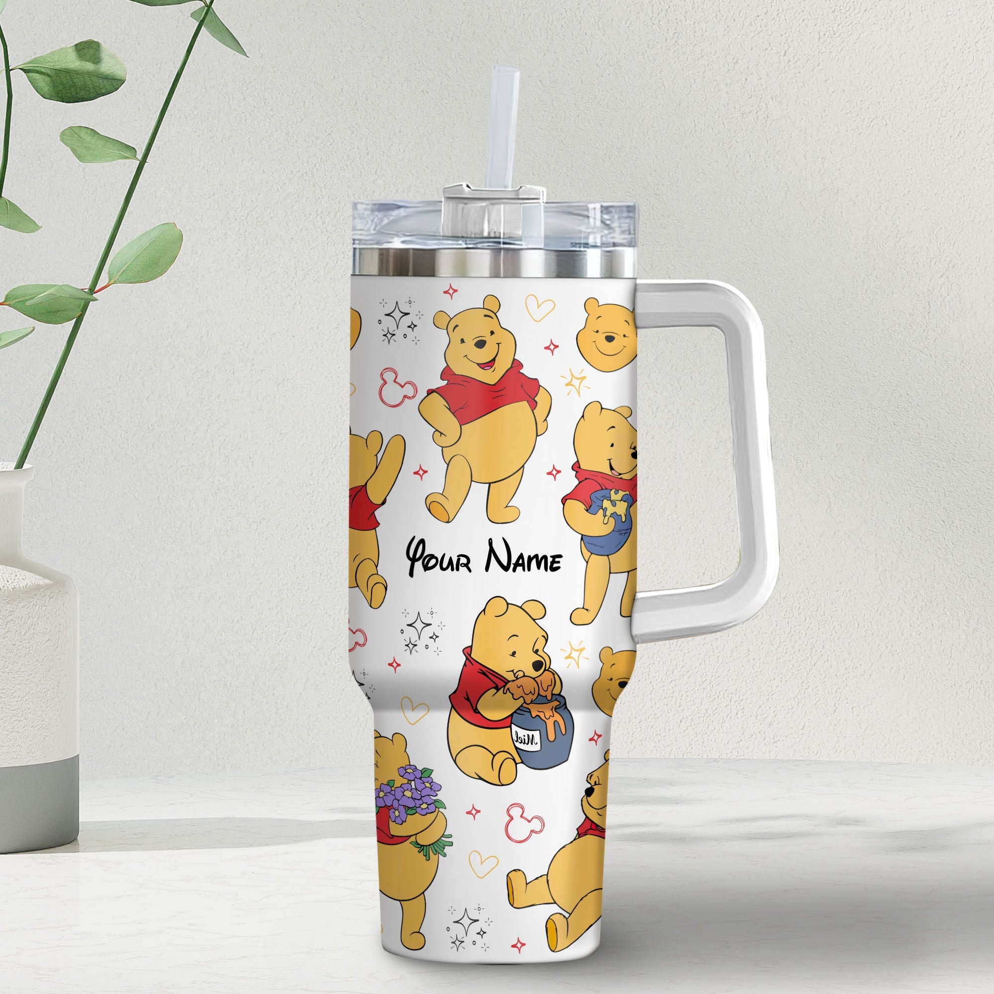 Winnie The Pooh Disney Cartoon Custom Stanley Cup 40 oz 30 oz Tumbler With Handle