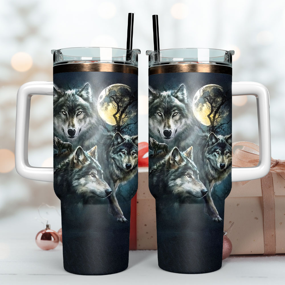 Wolfs Art Custom Stanley Cup 40 oz 30 oz Tumbler With Handle