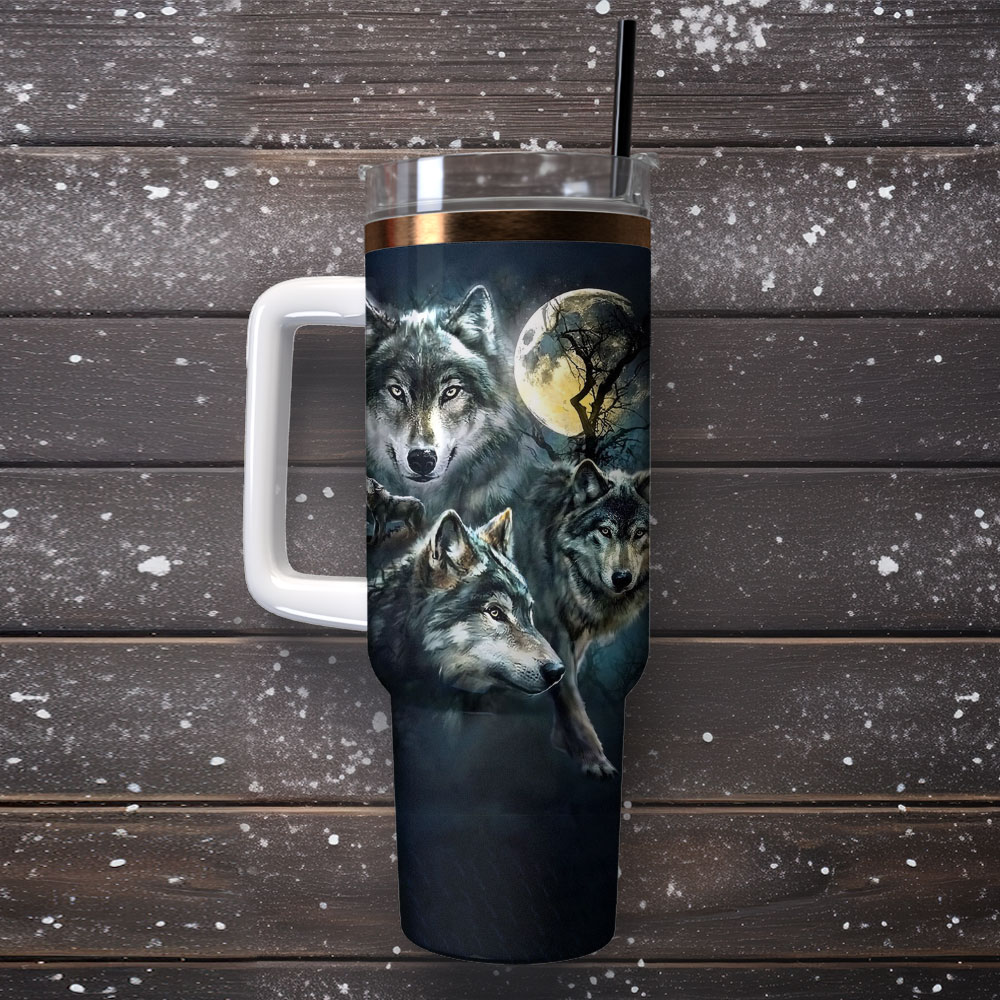 Wolfs Art Custom Stanley Cup 40 oz 30 oz Tumbler With Handle