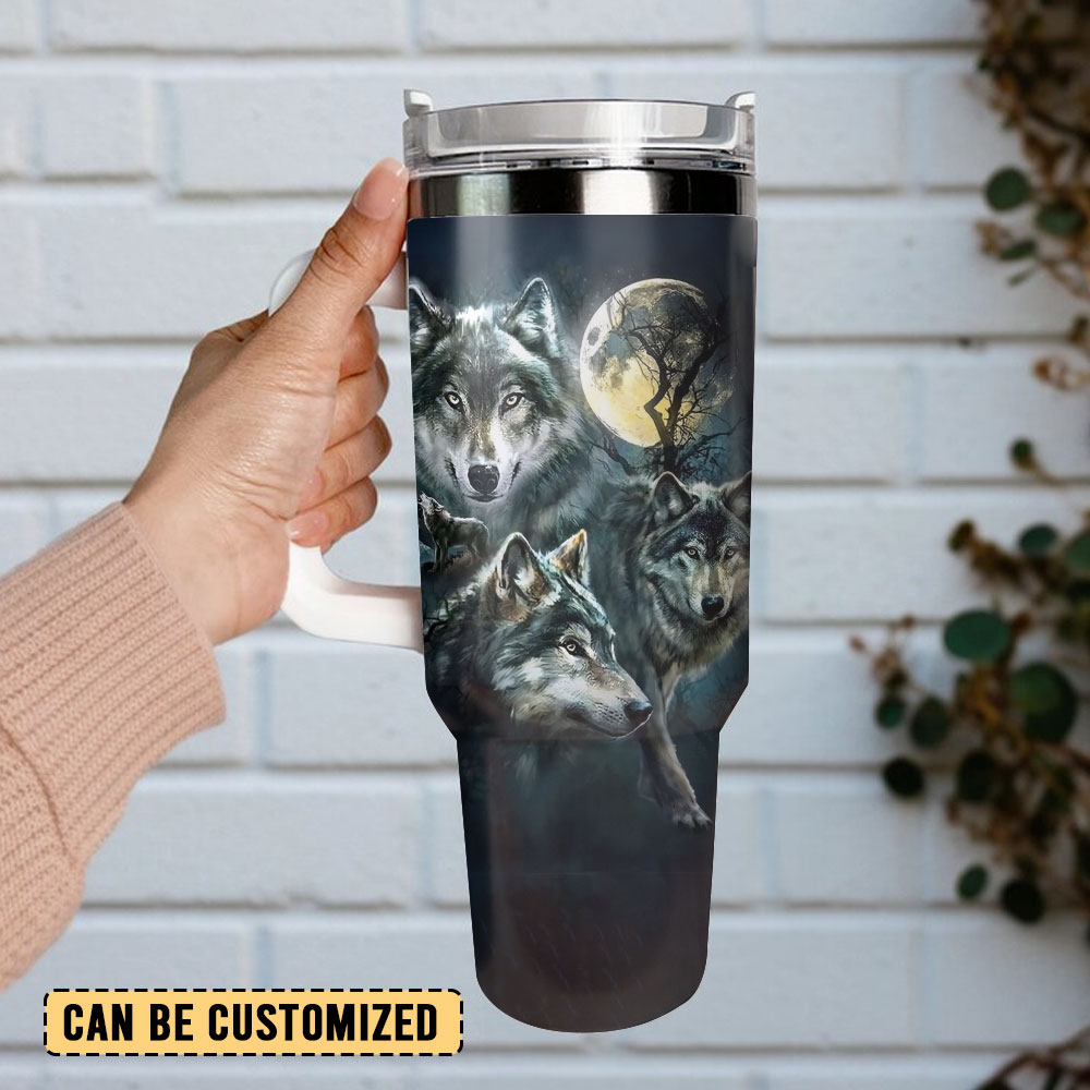 Wolfs Art Custom Stanley Cup 40 oz 30 oz Tumbler With Handle