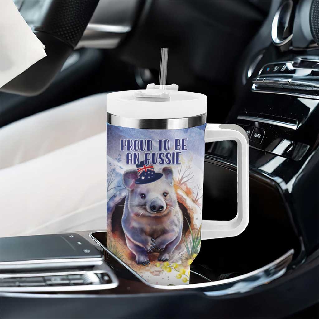 Wombat Australia Day Happy 26 January - Banksia Watercolor Custom Stanley Cup 40 oz 30 oz Tumbler With Handle