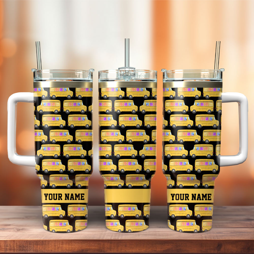 Yellow Bus Custom Stanley Cup 40 oz 30 oz Tumbler With Handle